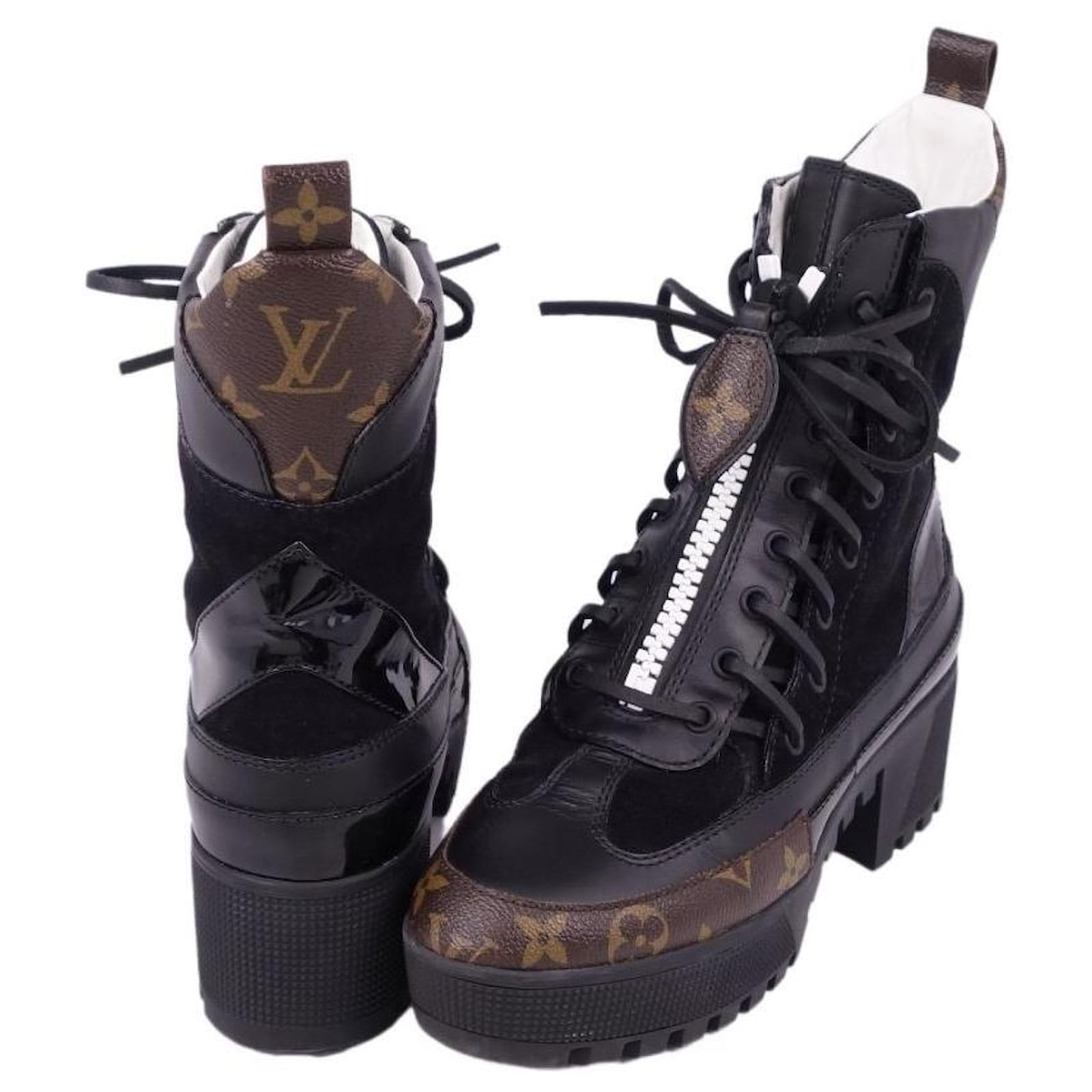 Louis Vuitton LV Monogram Leather Combat Boots - Black Boots, Shoes -  LOU807832
