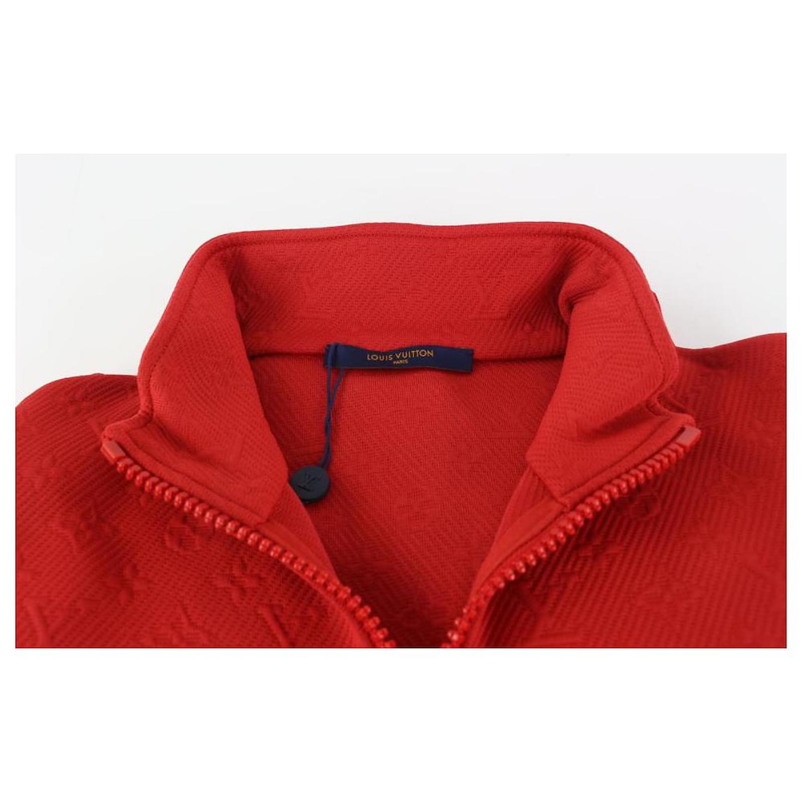 Louis Vuitton Men's L Red Brown Garnet LVSE Monogram Zip Through