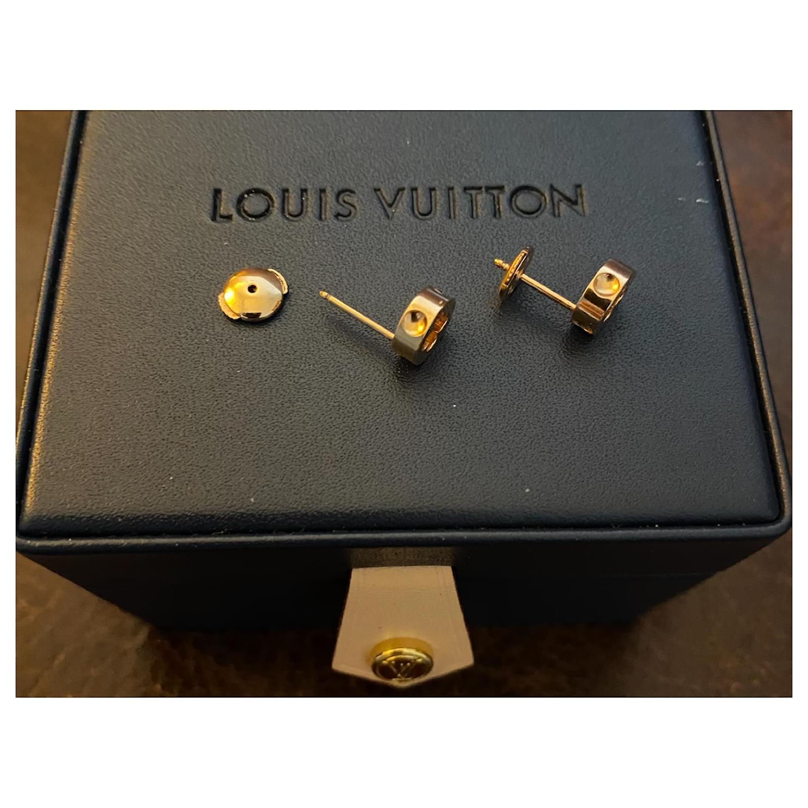Louis Vuitton LV Ohrringe Ohrstecker Empreinte Q96580 Weißgold in