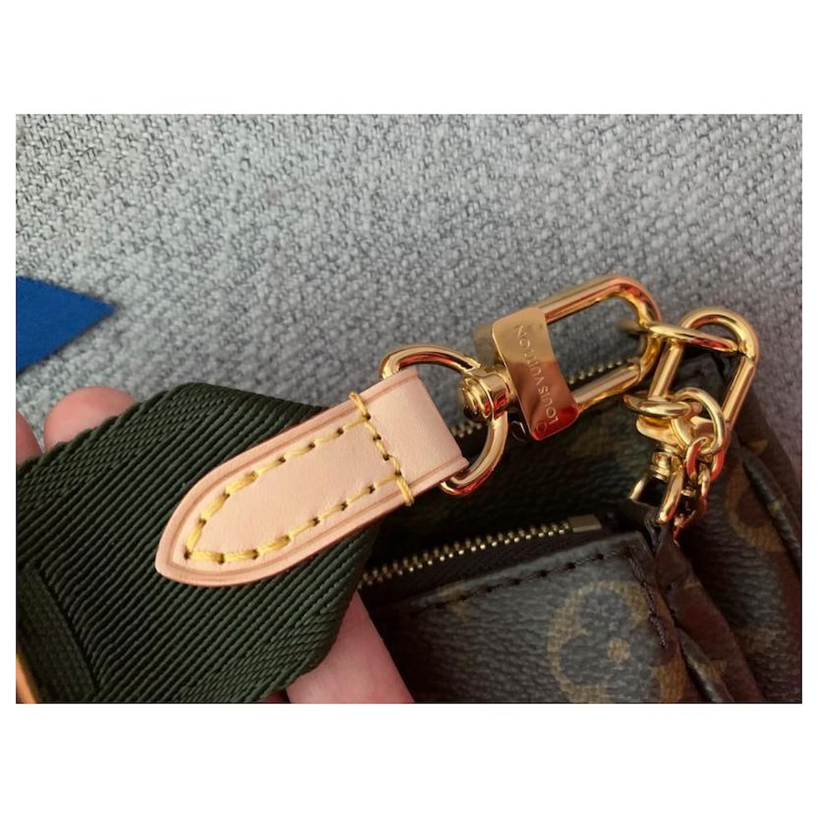 Louis Vuitton Mini Pochette Accessoires Khaki Green/Beige/Cream in Cowhide  Leather with Gold-tone - US