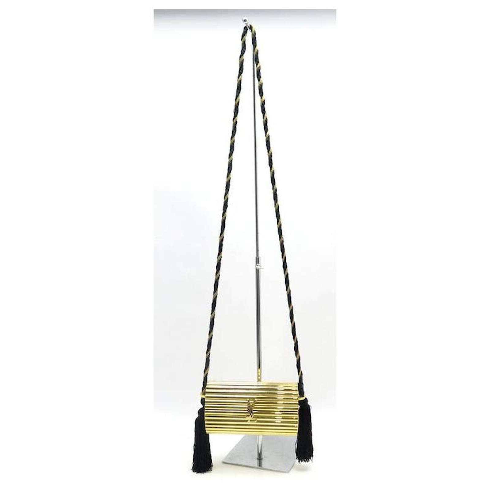 Yves Saint Laurent VINTAGE Clutch bags Golden Steel ref.51038 - Joli Closet