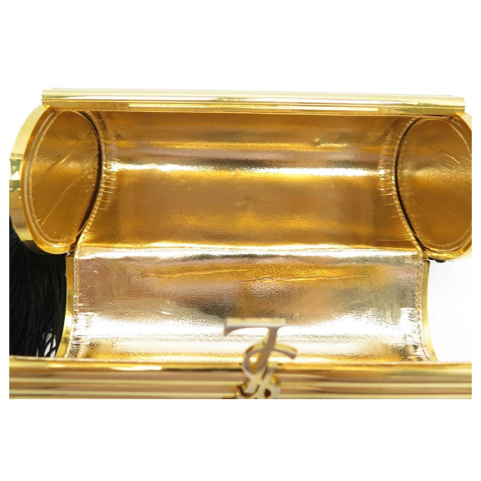 Yves Saint Laurent VINTAGE Clutch bags Golden Steel ref.51038 - Joli Closet