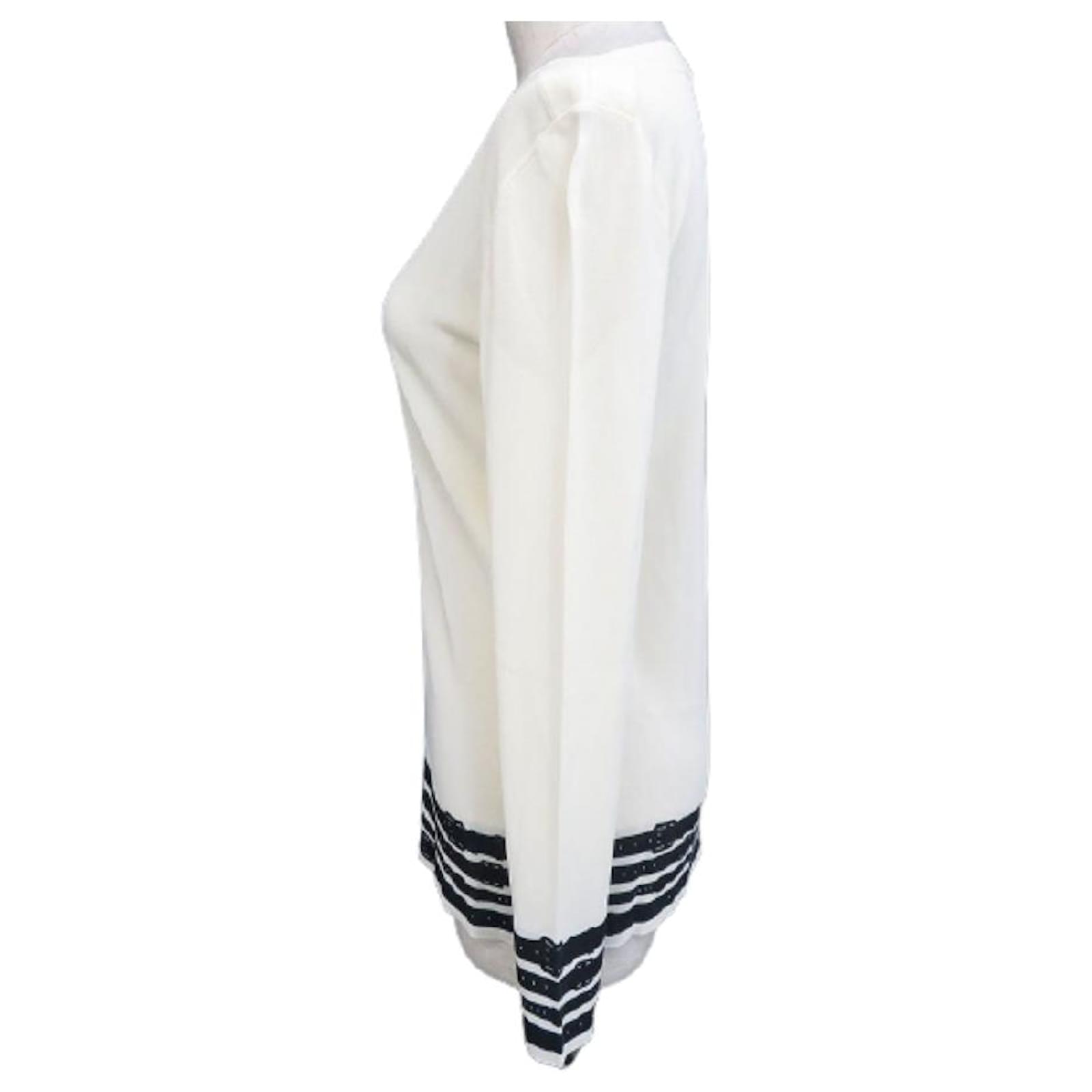 Hermès [Used] Hermes Belt Pattern See-through Knit Women's White Rayon ...