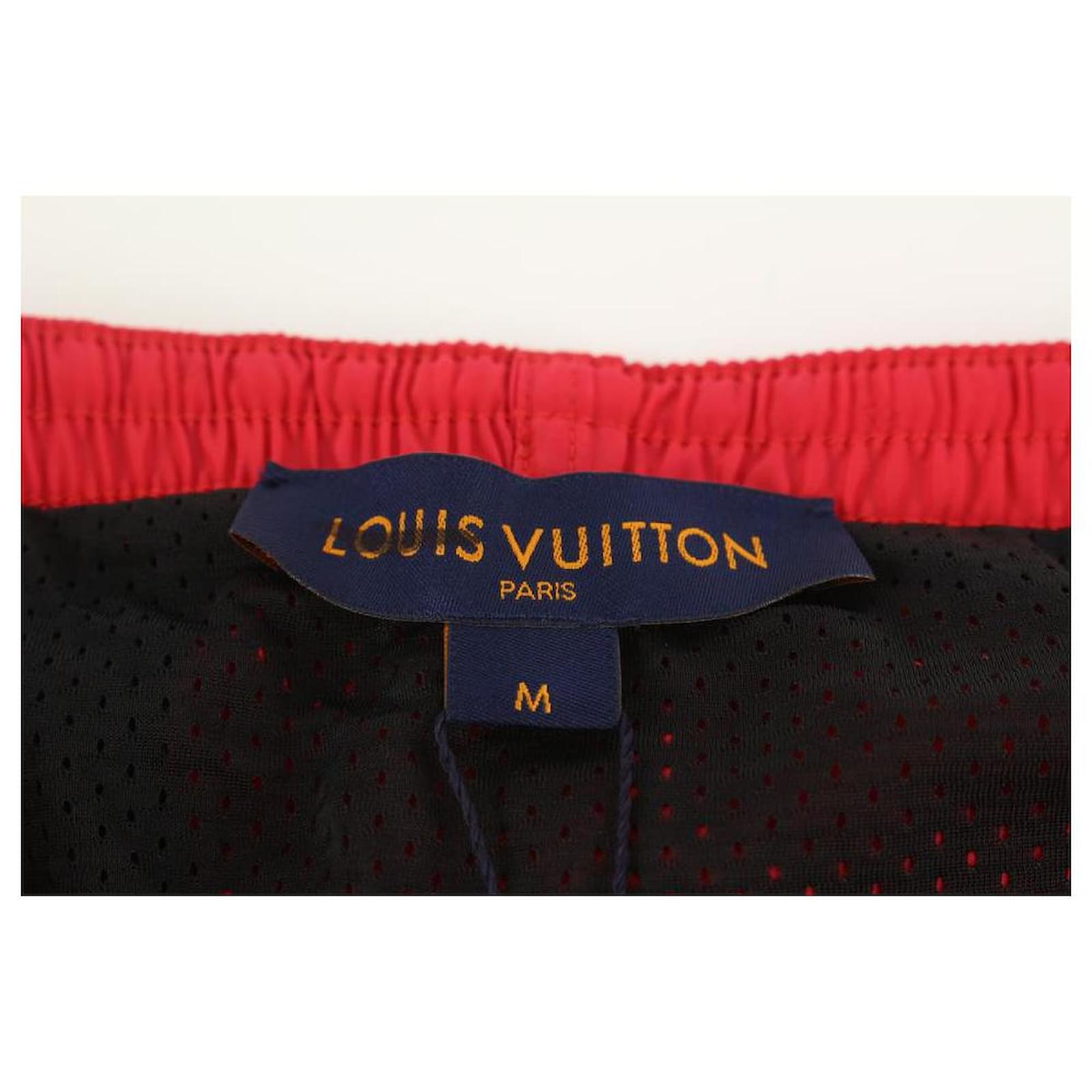 Louis Vuitton Men's Medium Red LVSE Signature Swim Board Shorts
