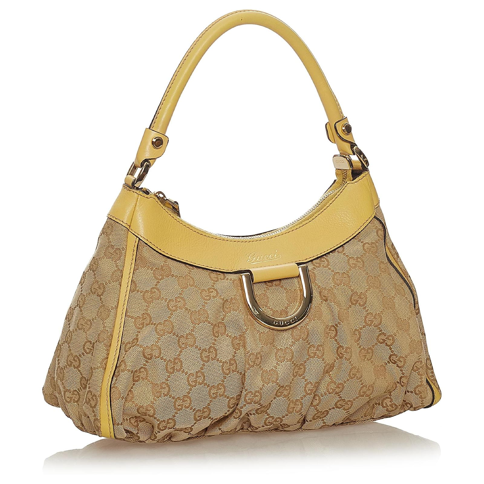 D-ring cloth handbag Gucci Brown in Cloth - 19570724