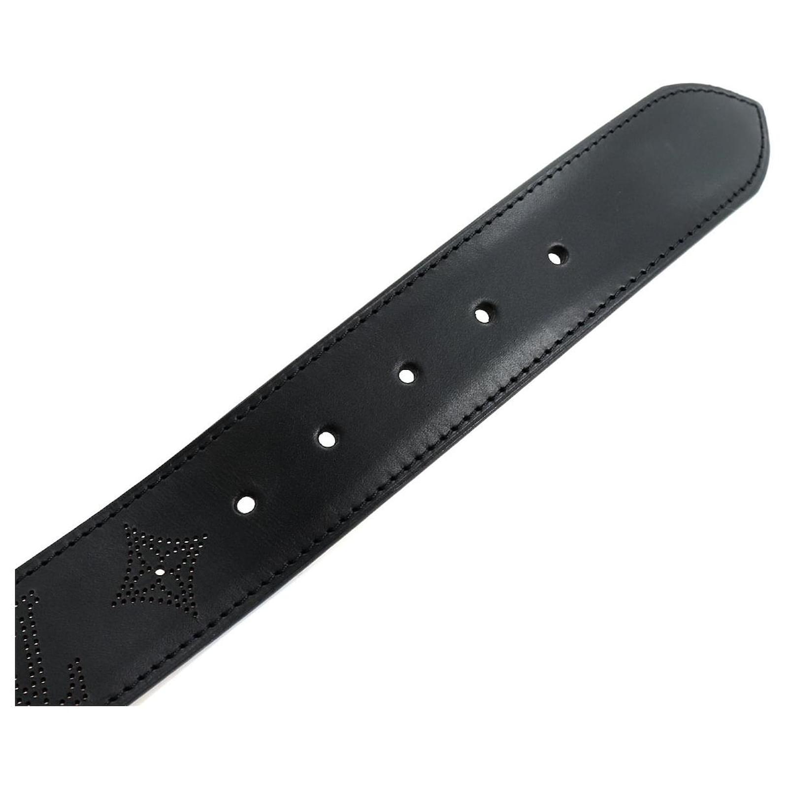 Used] LOUIS VUITTON Saint Tulle Perfo Belt Leather Black 100 M6931