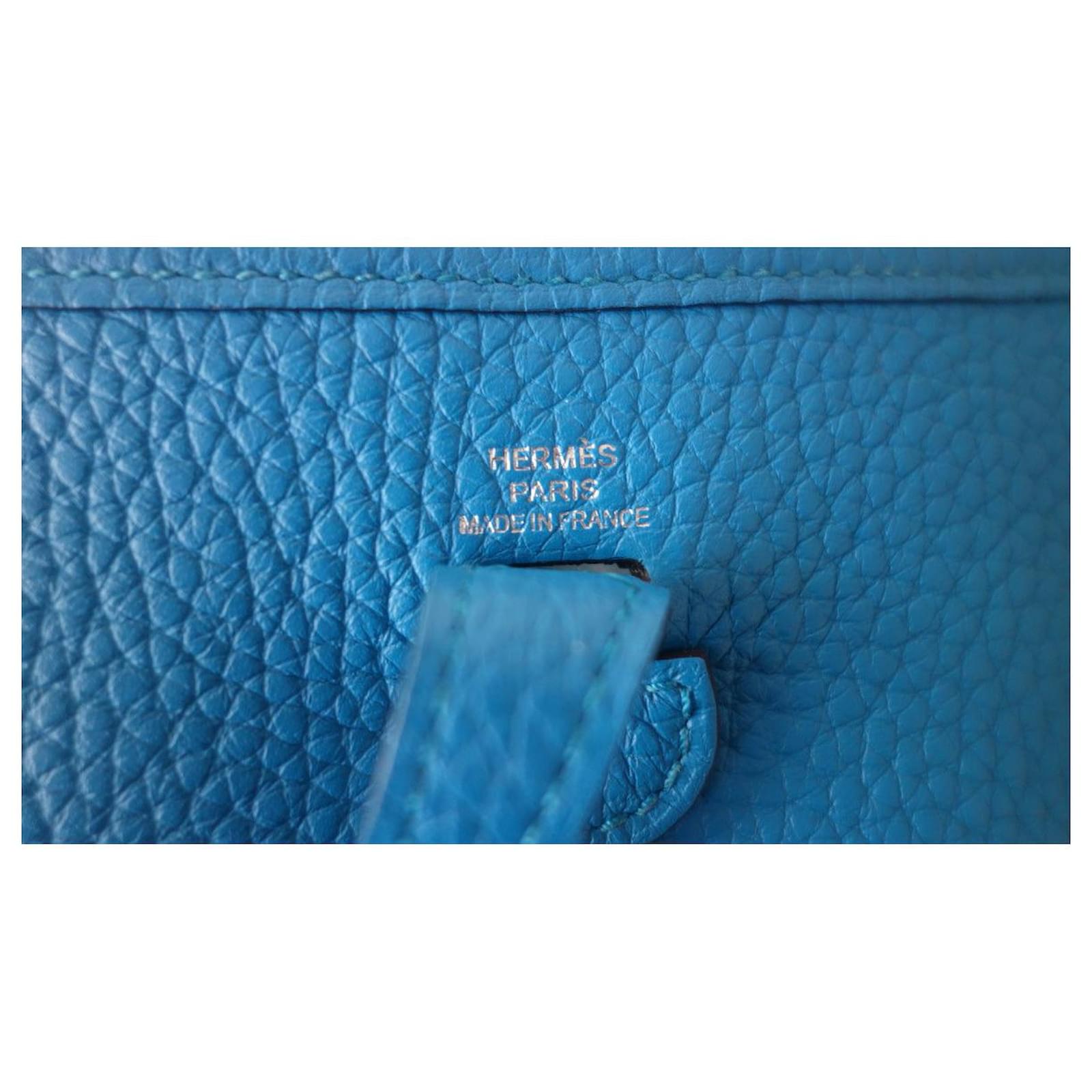 Hermès Evelyne Blue Leather Bag ref.540759 - Joli Closet