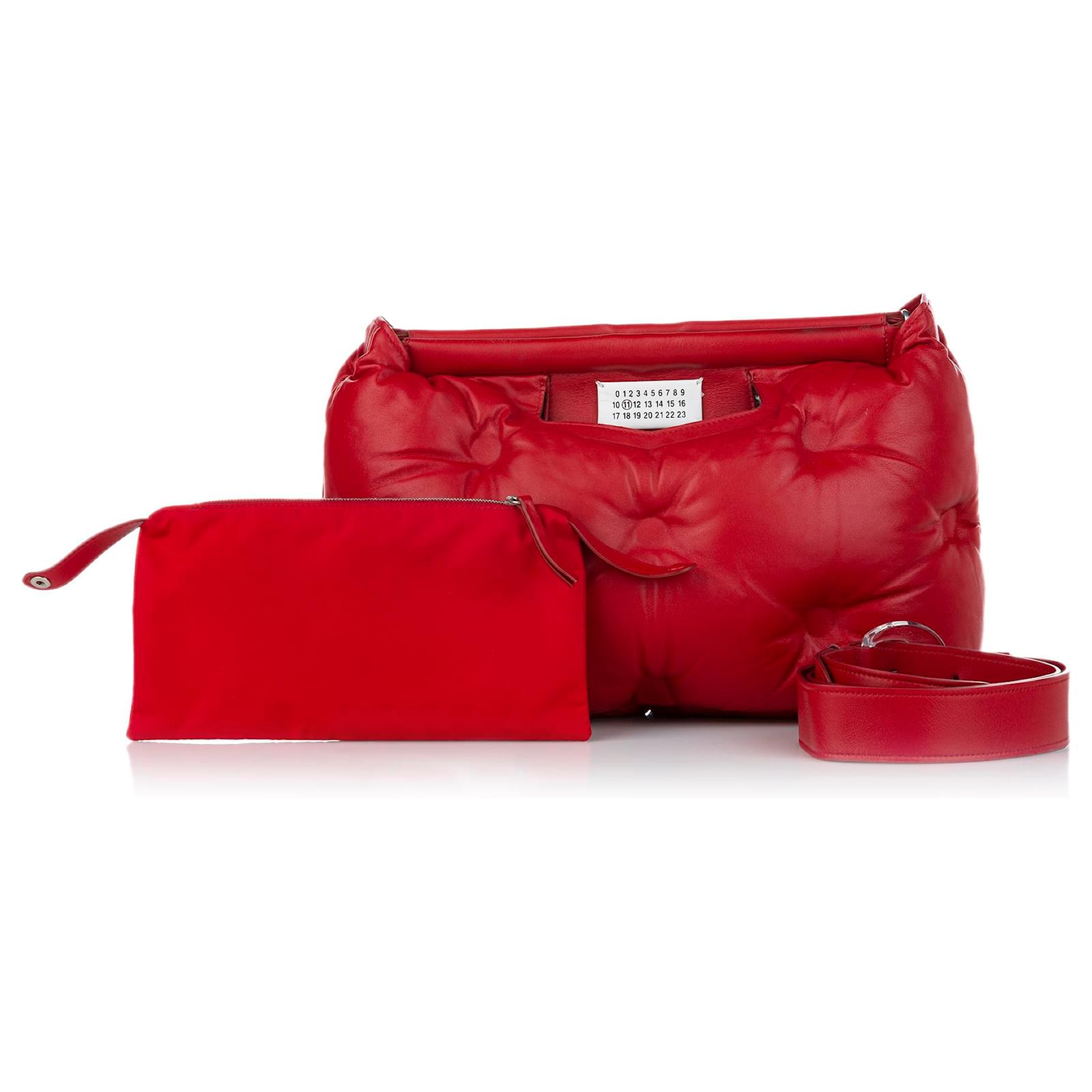 ☆【MAISON MARGIELA】☆Glam Slam ショルダーバッグ RED☆ Maison Margiela // Red Leather Glam Slam Crossbody Bag – VSP