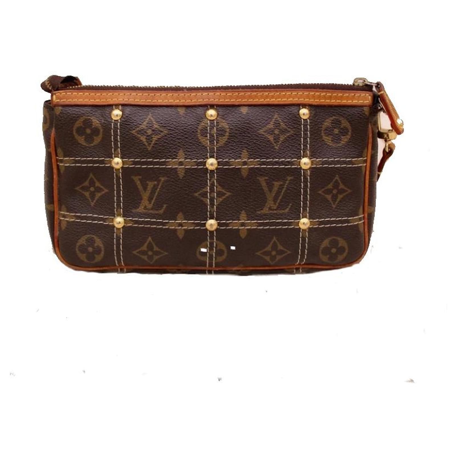 Louis Vuitton Rivets Pochette Dark brown Cloth ref.439917 - Joli Closet