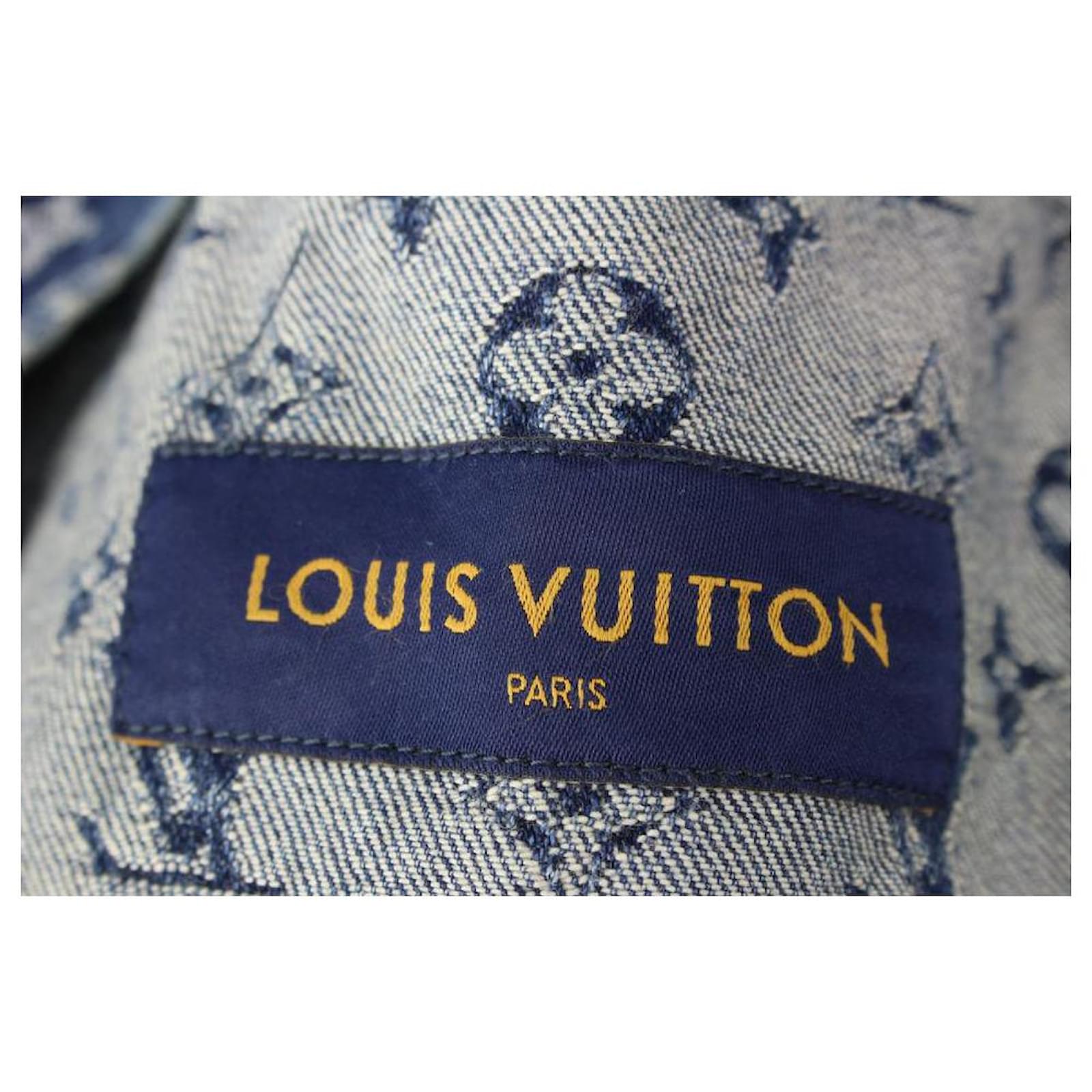 Louis Vuitton Virgil Abloh Mens 52 Monogram Patchwork Denim Hoodie Zip  Jacket ref.439942 - Joli Closet