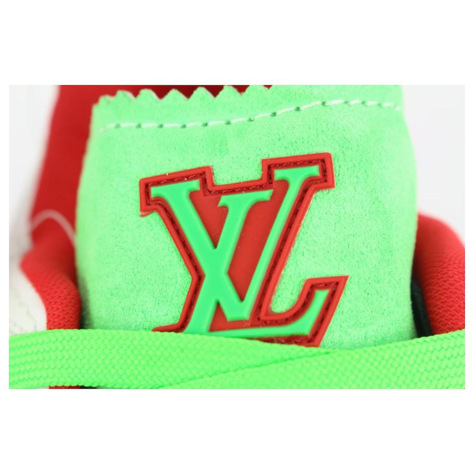 Louis Vuitton men's 10.5 US Virgil Abloh Trainer Red Neon NYC Soho Pop Up  ref.439946 - Joli Closet