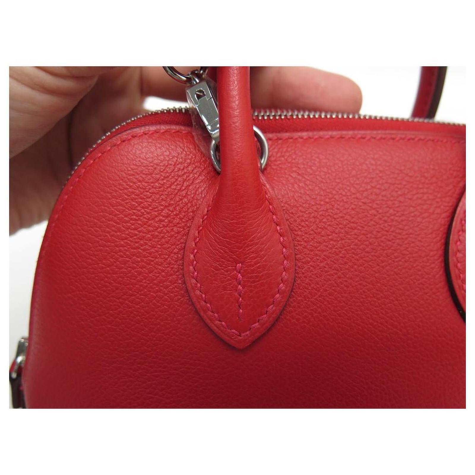 Hermès NEW HERMES MINI BOLIDE HANDBAG IN RED LEATHER + SHOULDER STRAP NEW  HAND BAG PURSE ref.440785 - Joli Closet