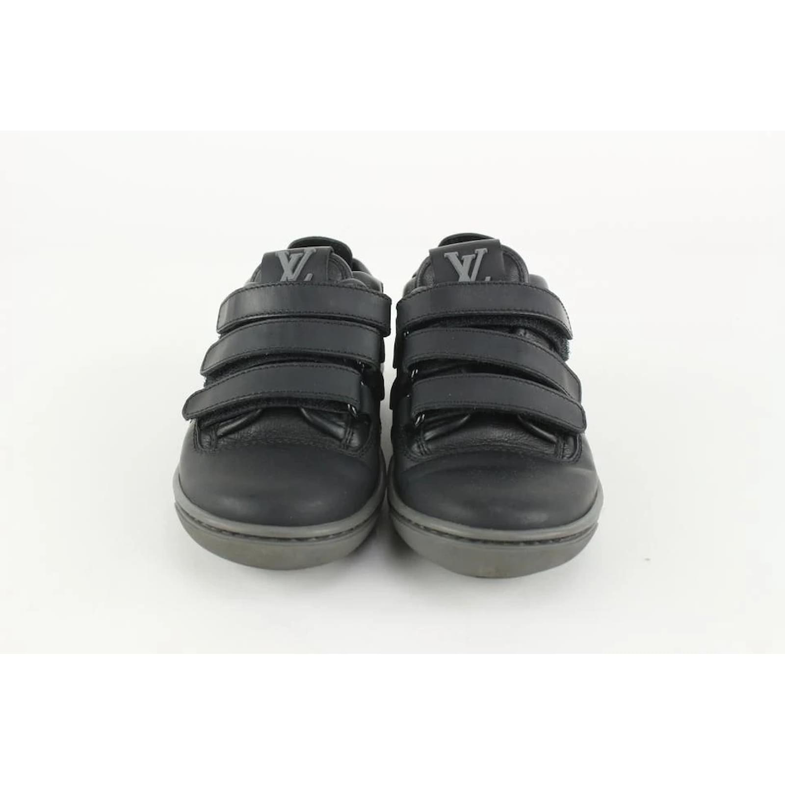 Louis Vuitton Rare Toddler Sz 25 Black Leather Slalom Sneaker ref