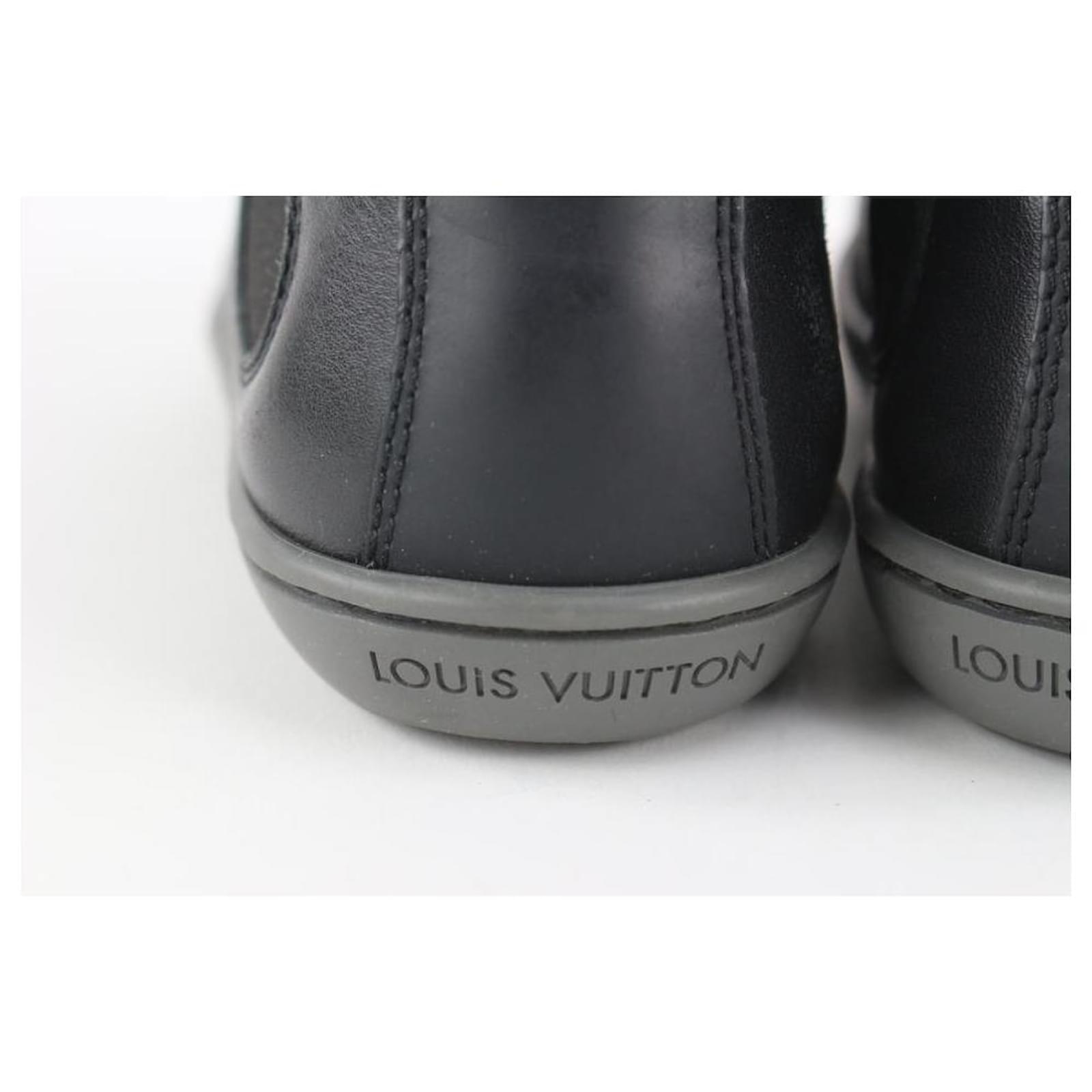 LOUIS VUITTON Sneakers Cotton Gray Black LV Auth 39348 Grey ref