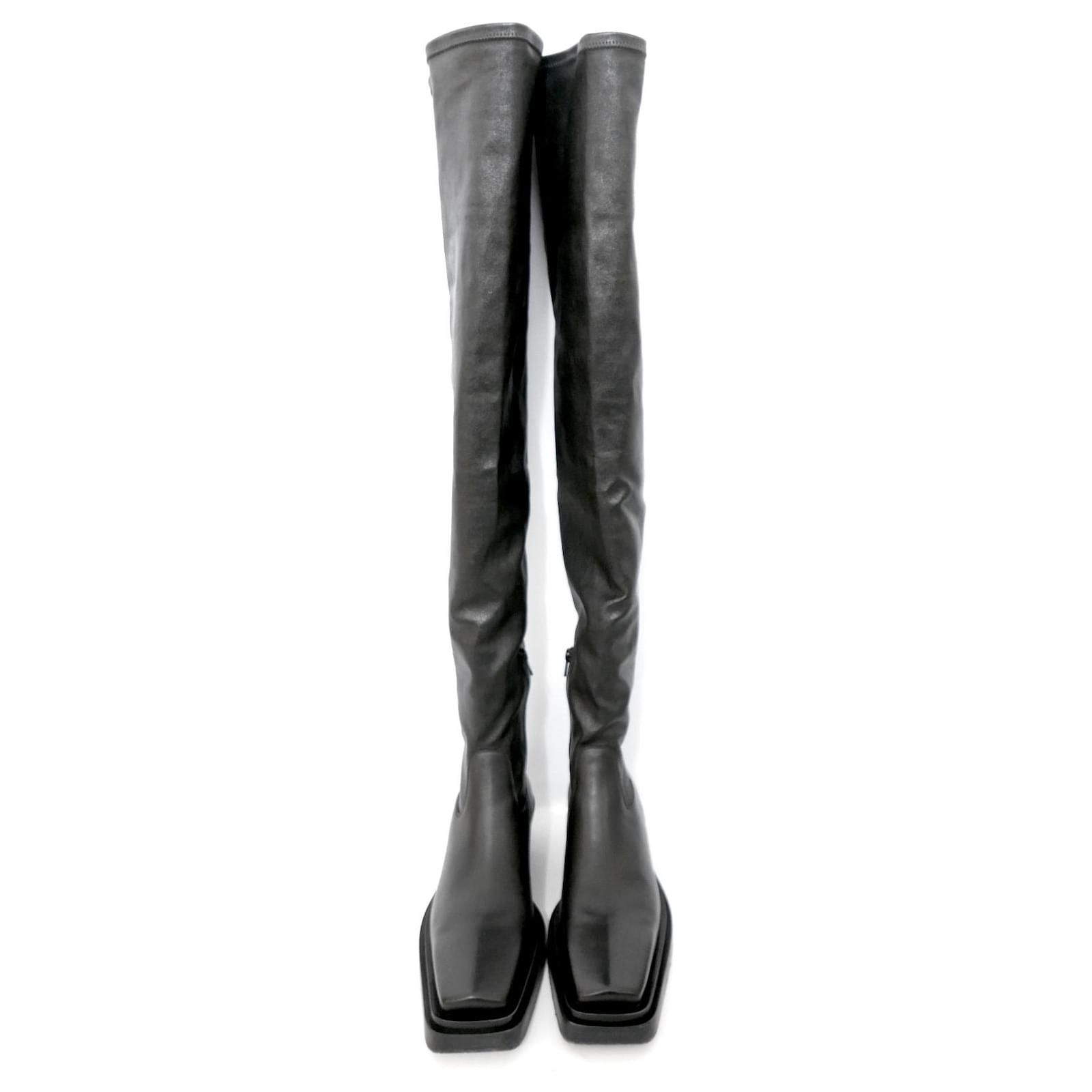 Bottega Veneta Over Knee Boots Black Leather Joli Closet