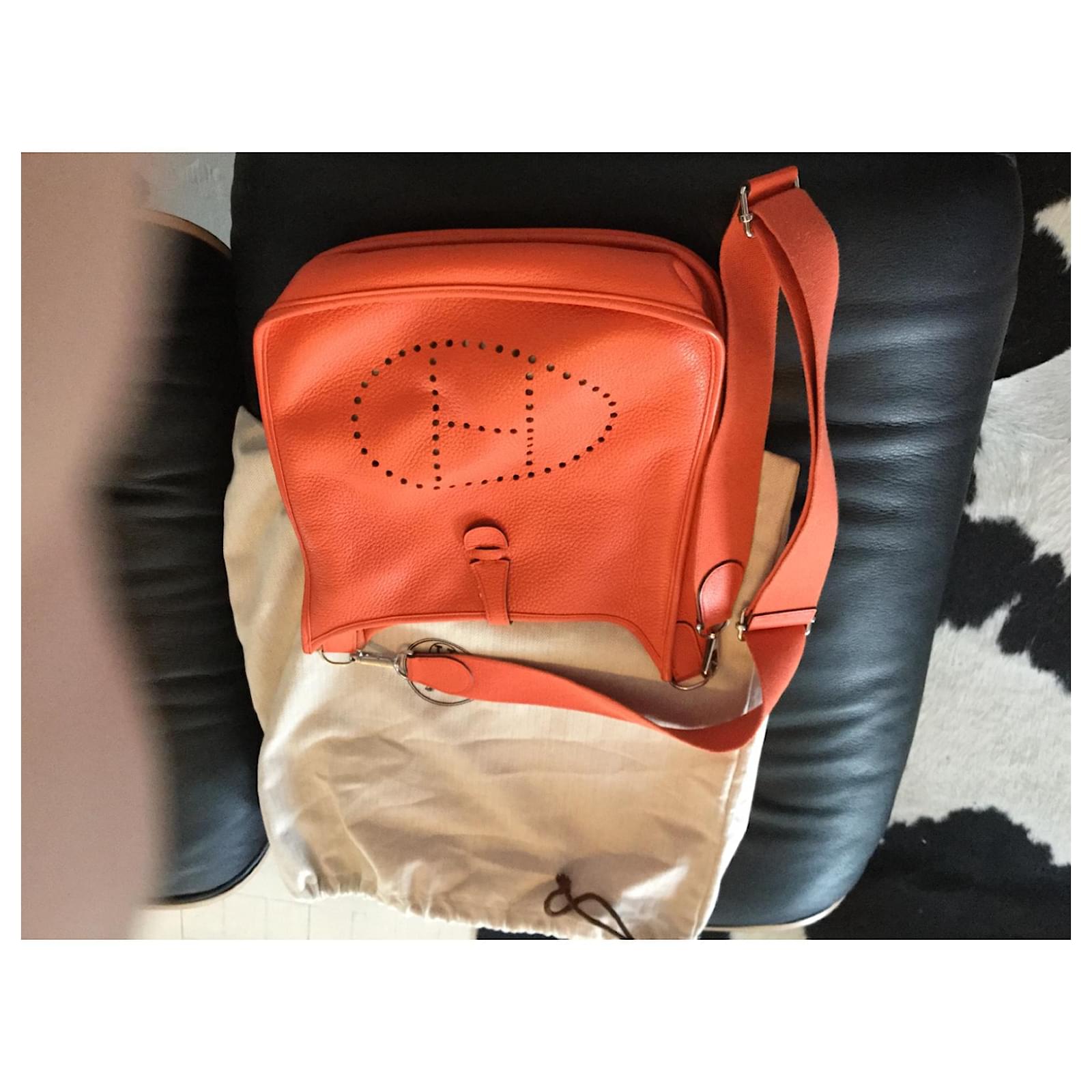 Hermès Hermes bag Evelyne Orange Leather ref.441338 Joli Closet