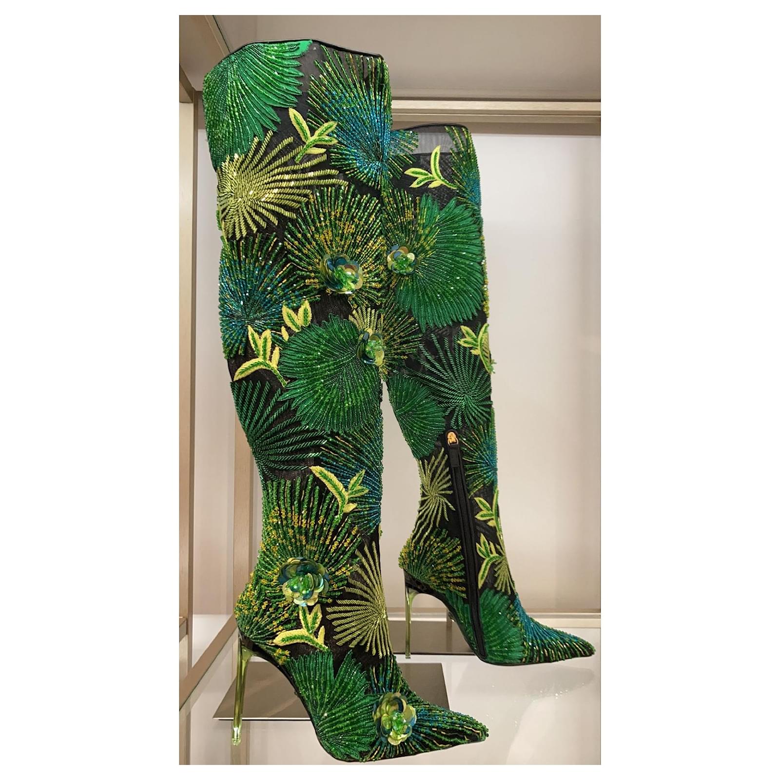 versace boots green