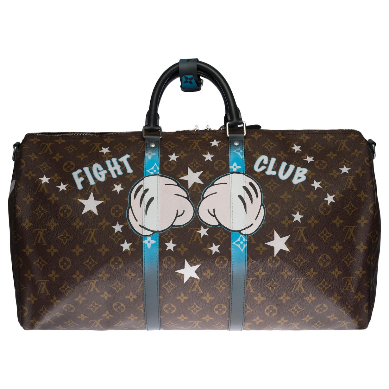 LOUIS VUITTON Keepall 55 strap travel bag customized "Popeye