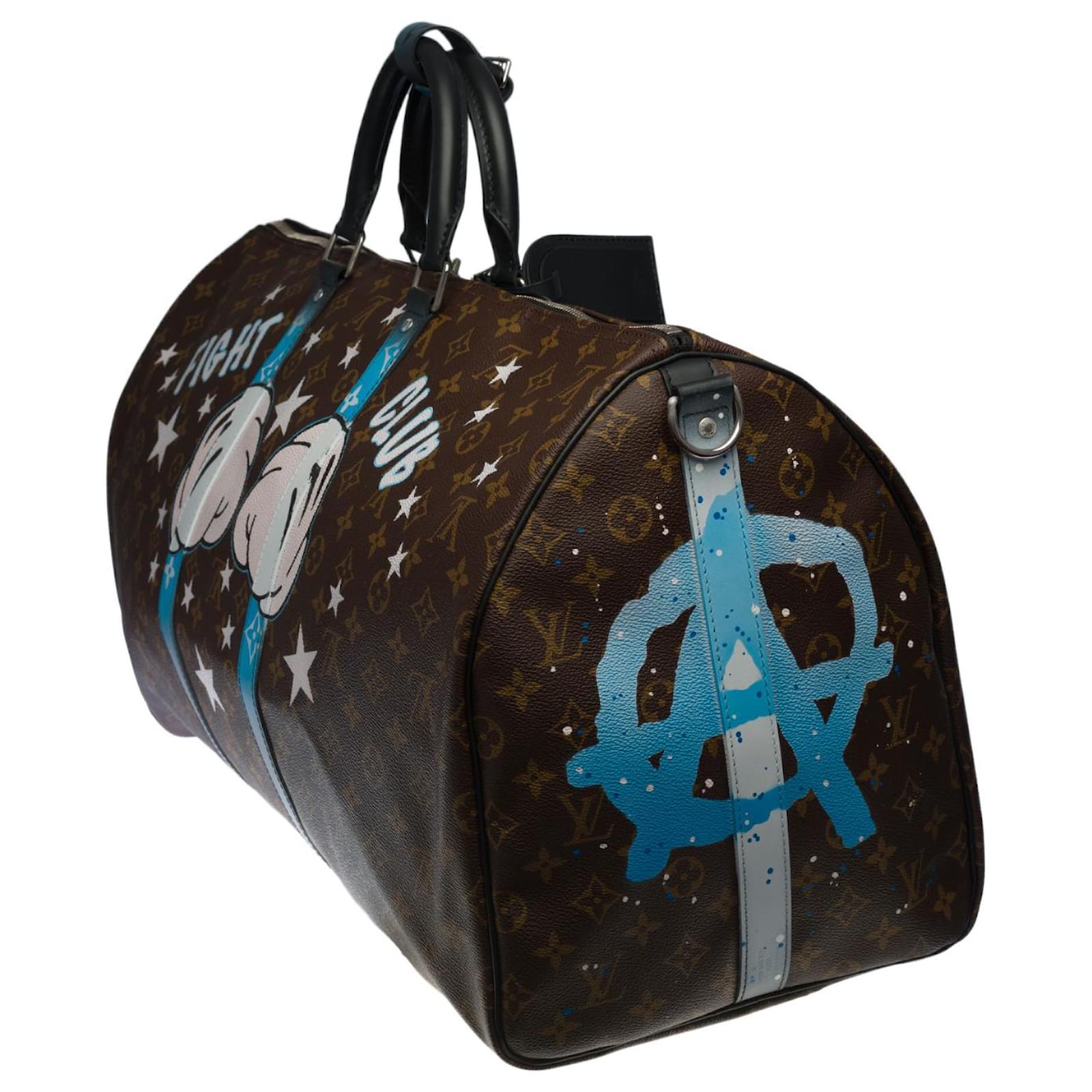 Louis Vuitton Keepall Travel Bag 55 Macassar shoulder strap