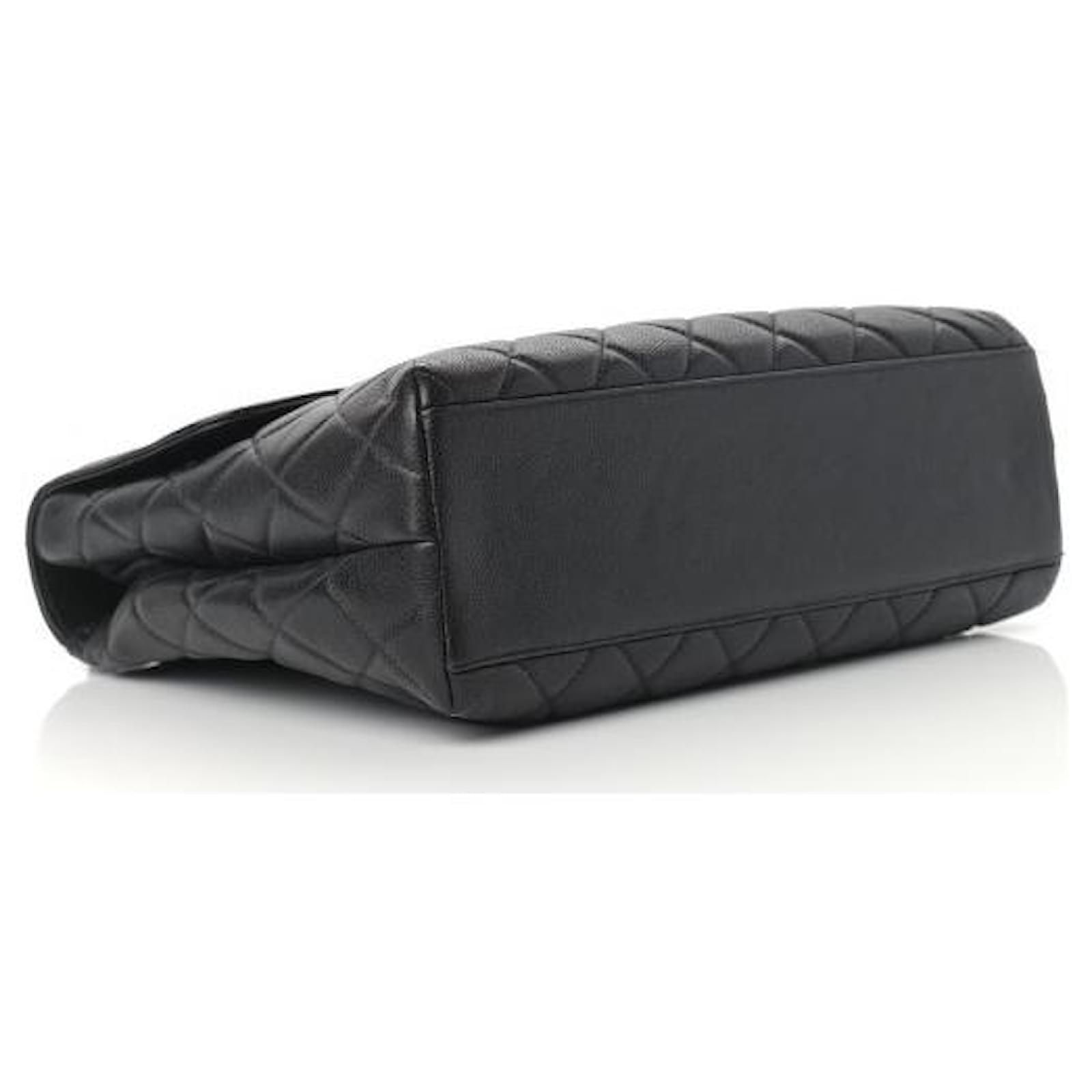 Chanel BLACK CAVIAR Coco handle JUMBO Leather ref.443372 - Joli Closet