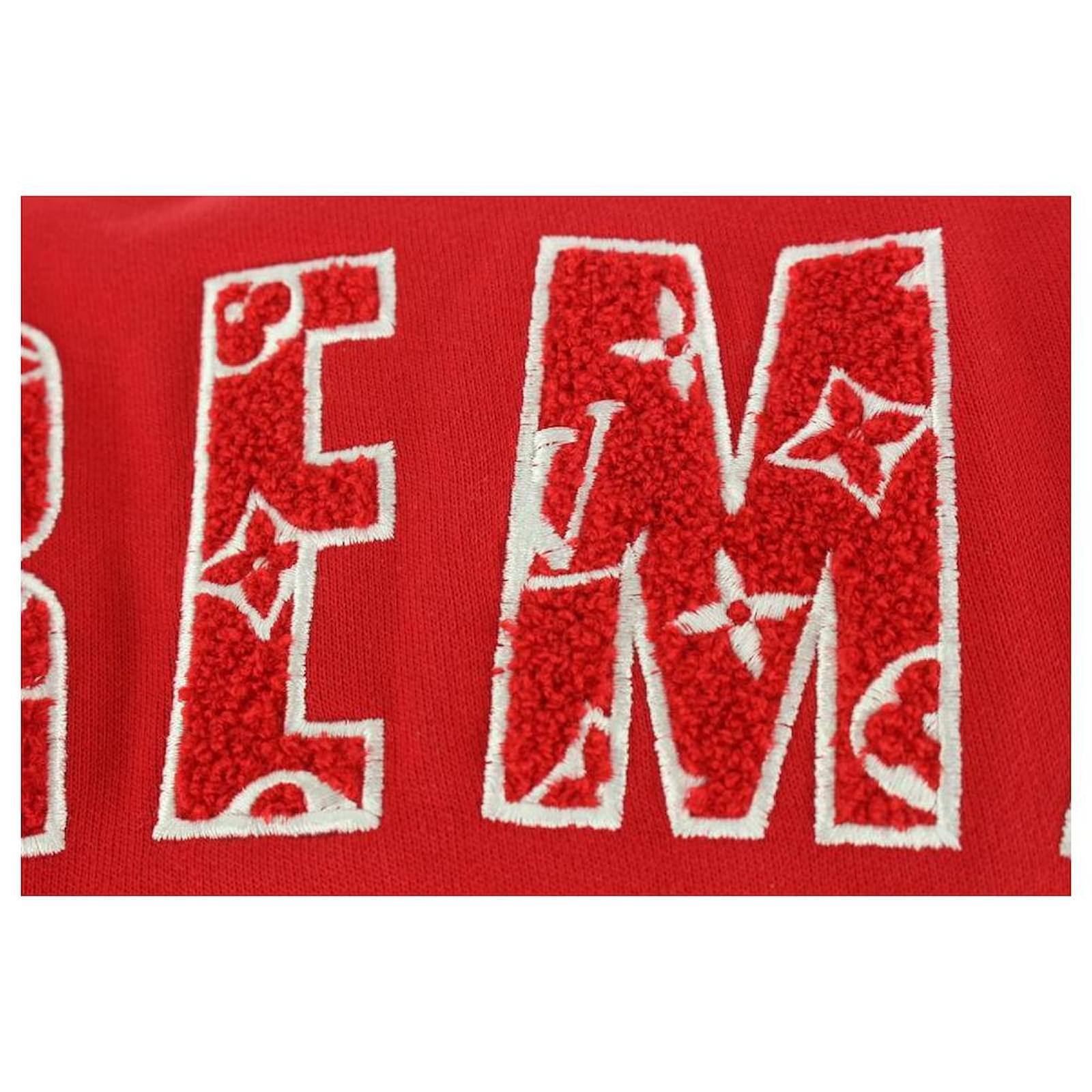 Louis Vuitton x Supreme LV x Supreme Men's XL Red Monogram Arc Logo  Crewneck