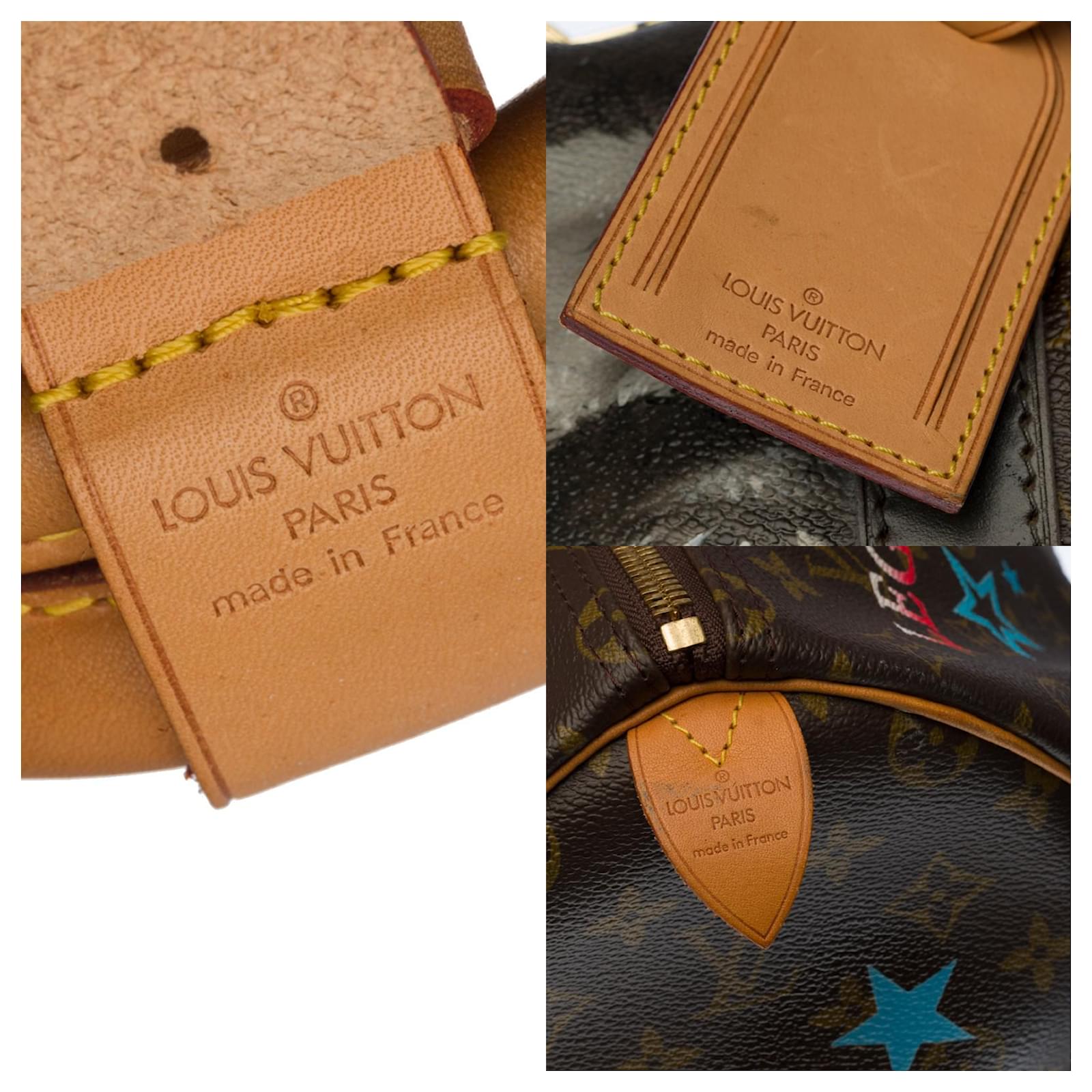 Louis Vuitton Keepall bag 55 shoulder strap customized Scarface II by  artist PatBo! Brown Leather Cloth ref.193728 - Joli Closet