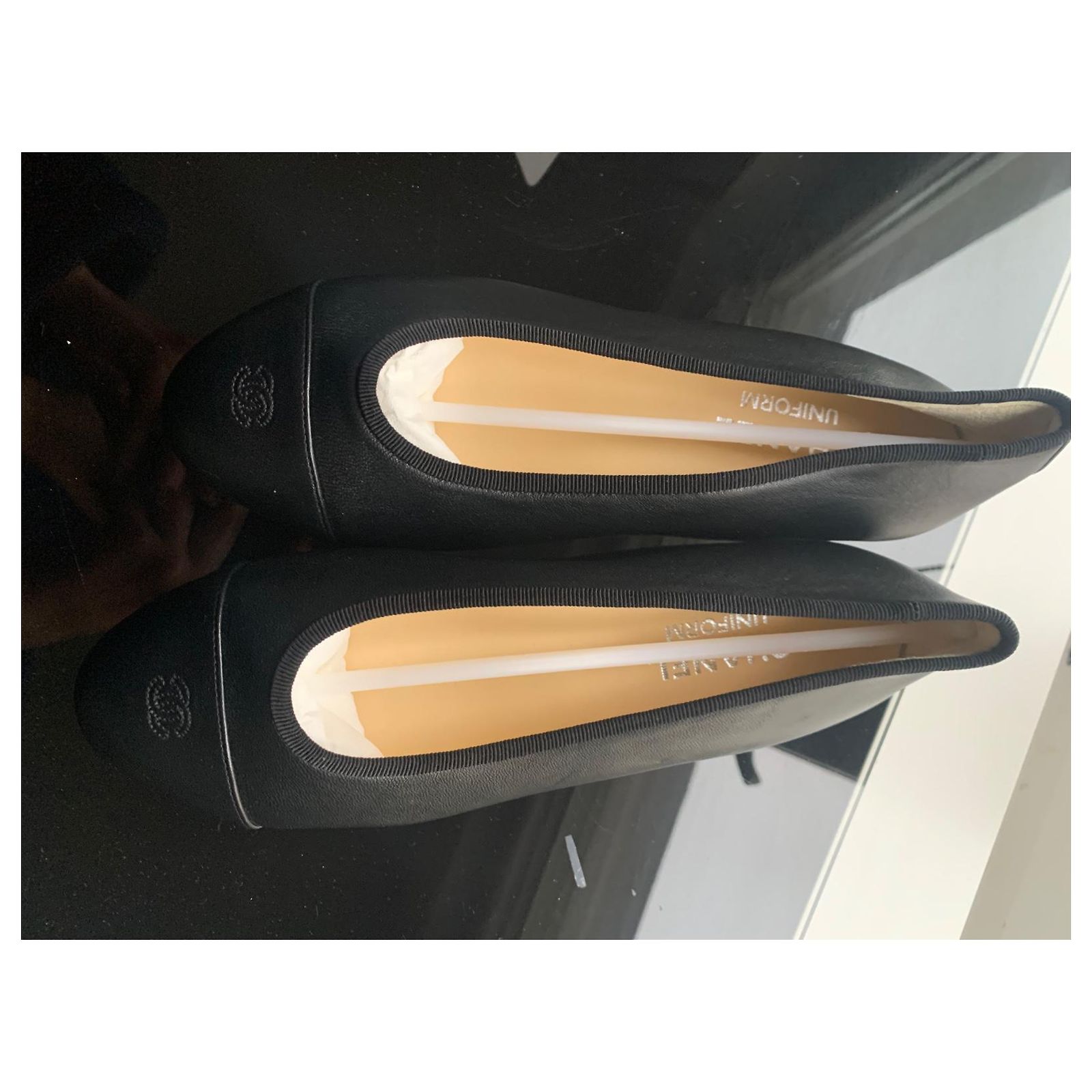 Ballerines Scholl En Cuir Noir - Taille 37 - Doublure Cuir - État Comme Neuf