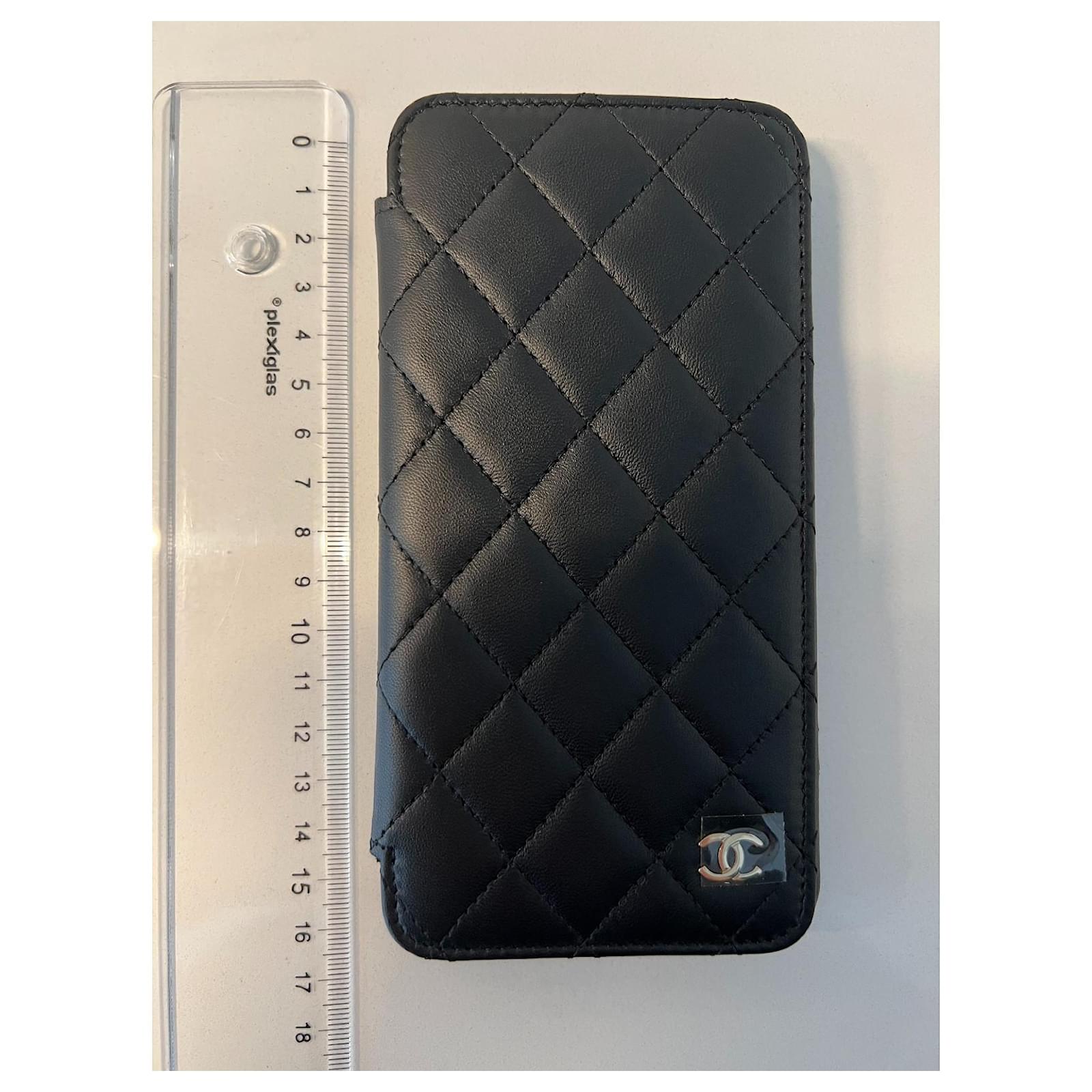 Chanel flap iPhone 6+ case Black Dark red Lambskin ref.445901