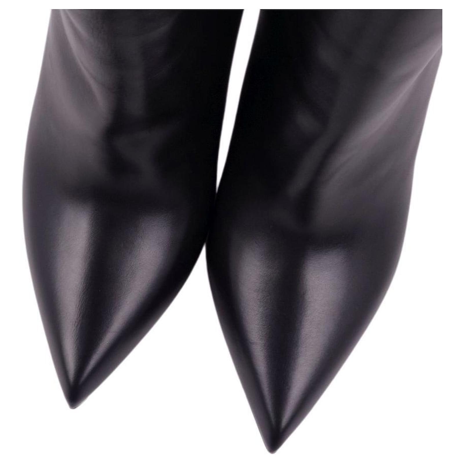 Louis Vuitton Black Leather Lace Up Ankle Boots Size 35 Louis