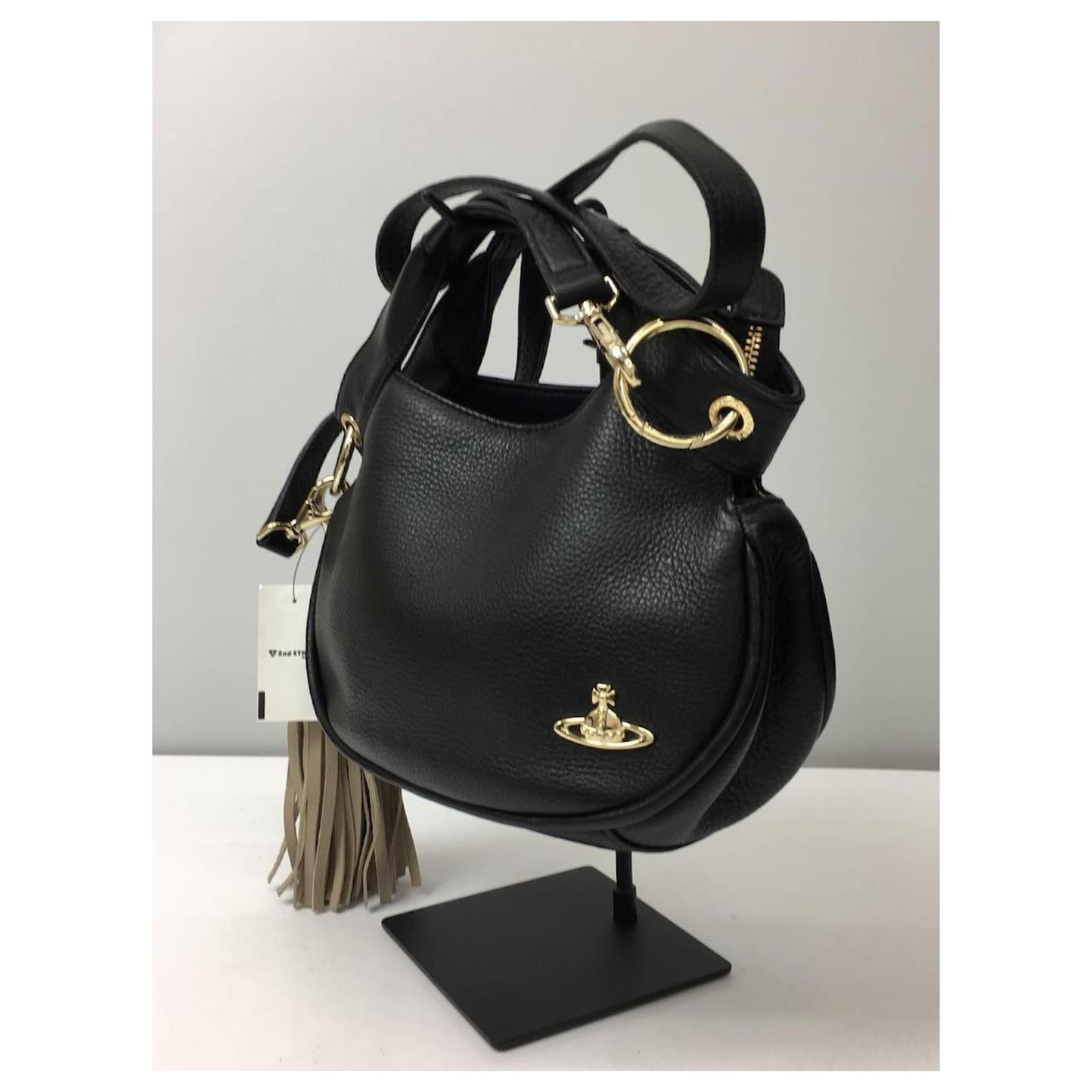 Vivienne Westwood Shoulder bag / leather / BLK / Vivienne