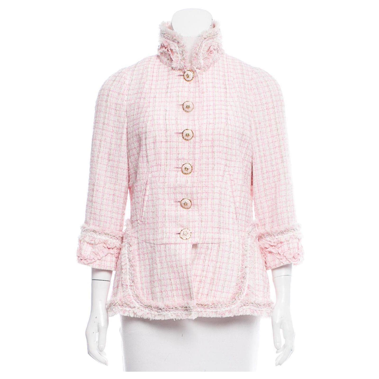 Chanel 9,4K$ Paris/Versailles Tweed Jacket Pink ref.446776 - Joli