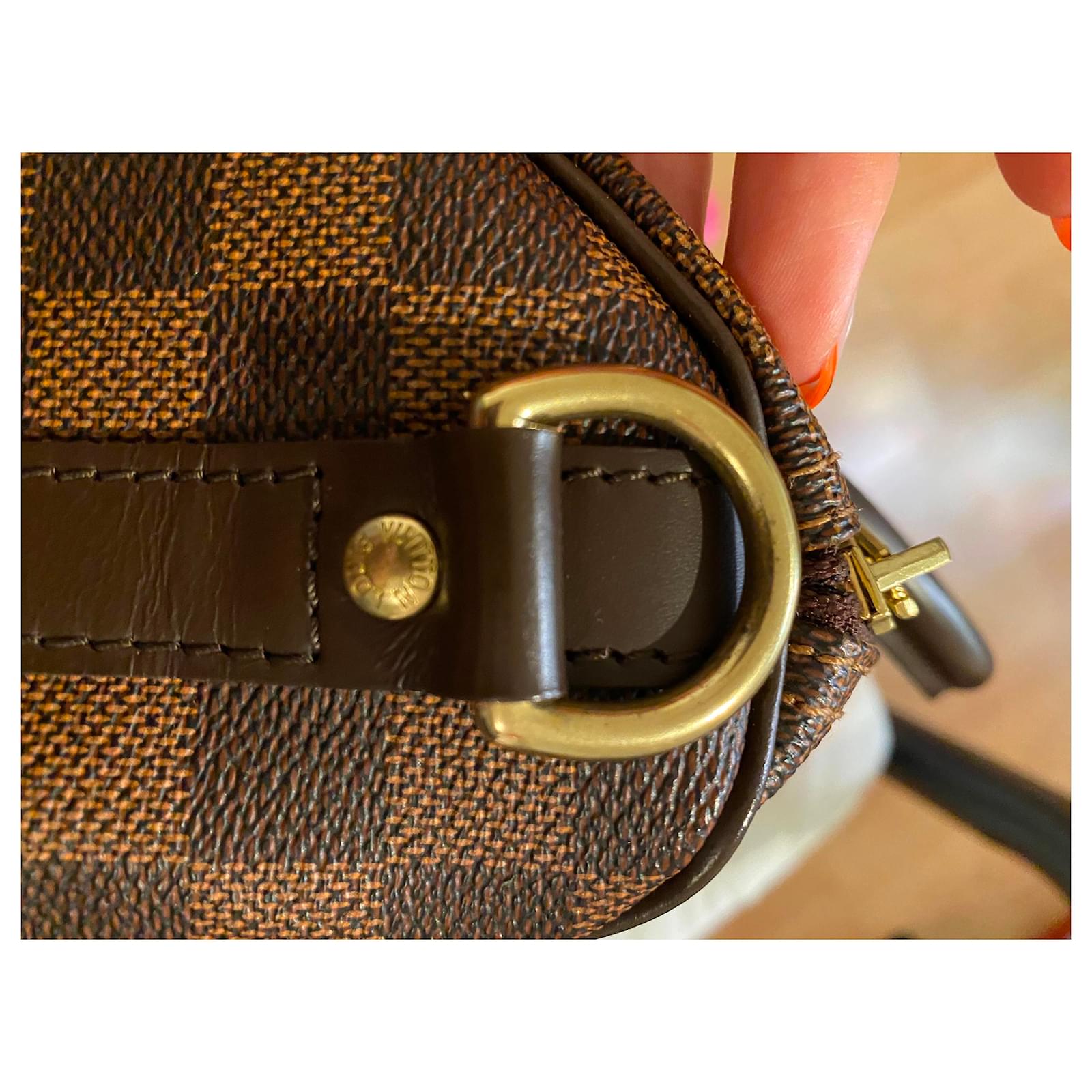 Louis Vuitton Ebene Monogram Coated Canvas Speedy 25 Bandoulière Gold Hardware, 2019 (Like New), Brown Womens Handbag