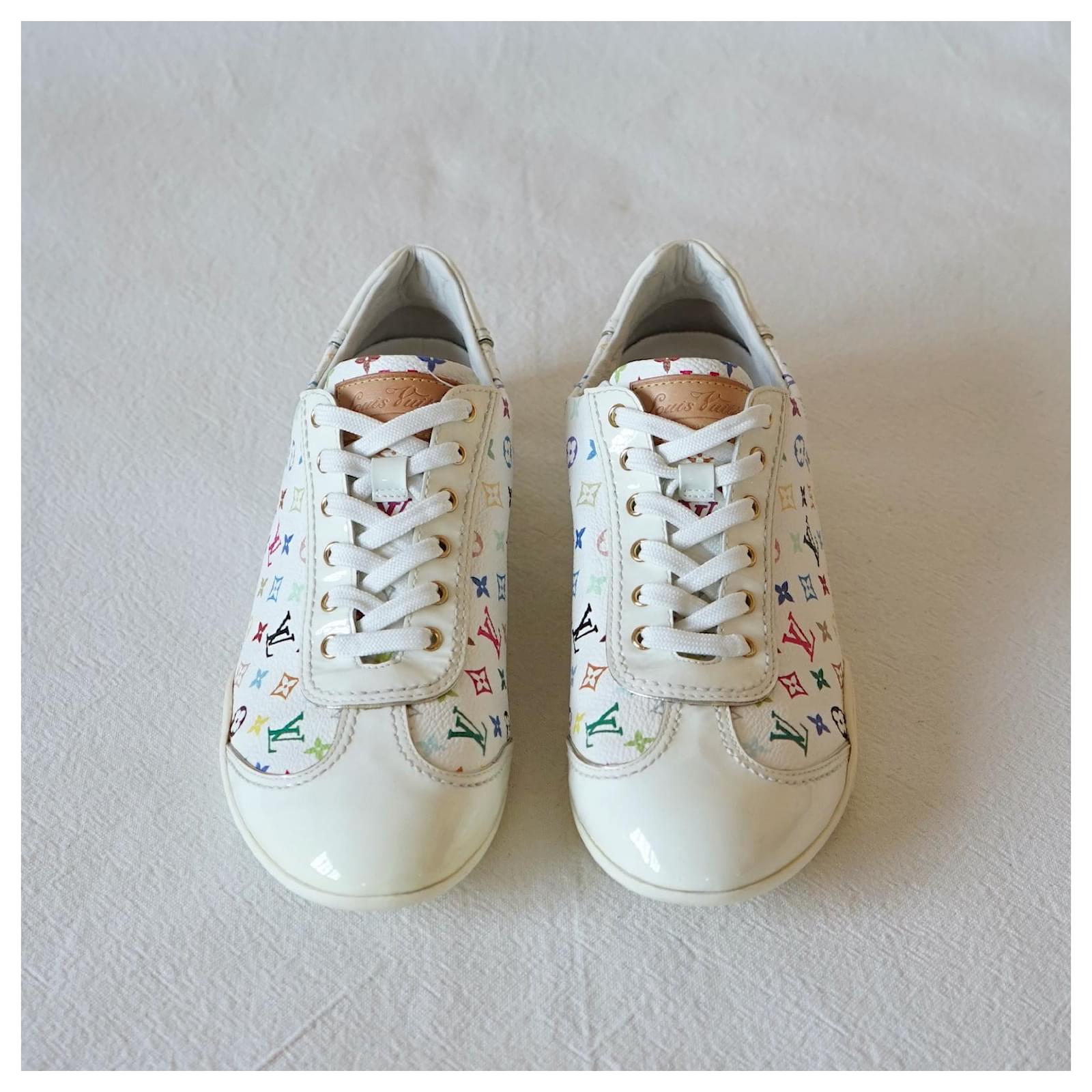 Louis Vuitton Sneakers White Multiple colors Leather ref.446803