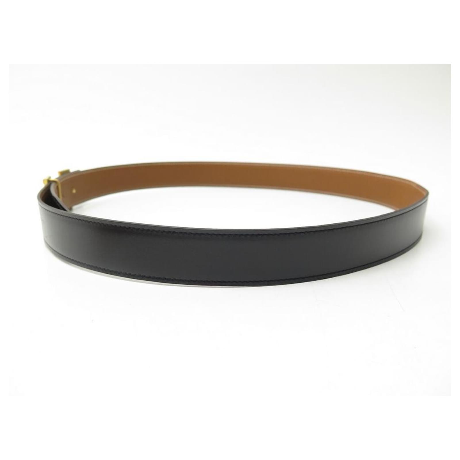 Hermès HERMES BELT BUCKLE H GOLD LINK 95 REVERSIBLE BLACK