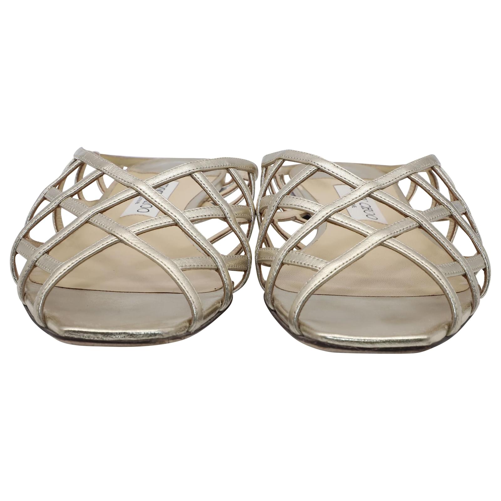 Jimmy Choo Sai Flat Sandals in Gold Leather Golden - Main Image