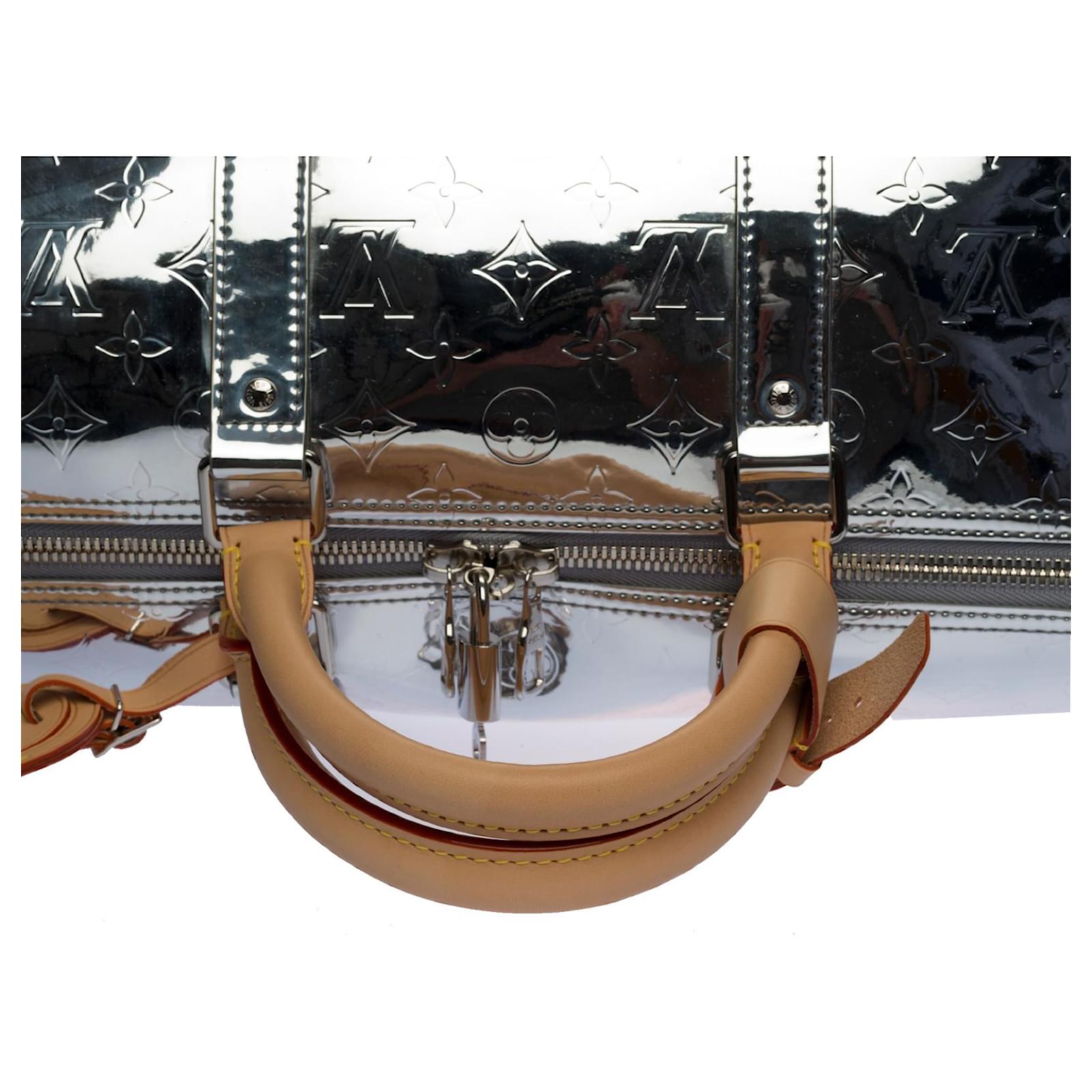 New - FW 2022- Louis Vuitton Keepall 50 Mirror shoulder strap from the  Capsule collection (Virgil Abloh) Silvery Cloth ref.448182 - Joli Closet