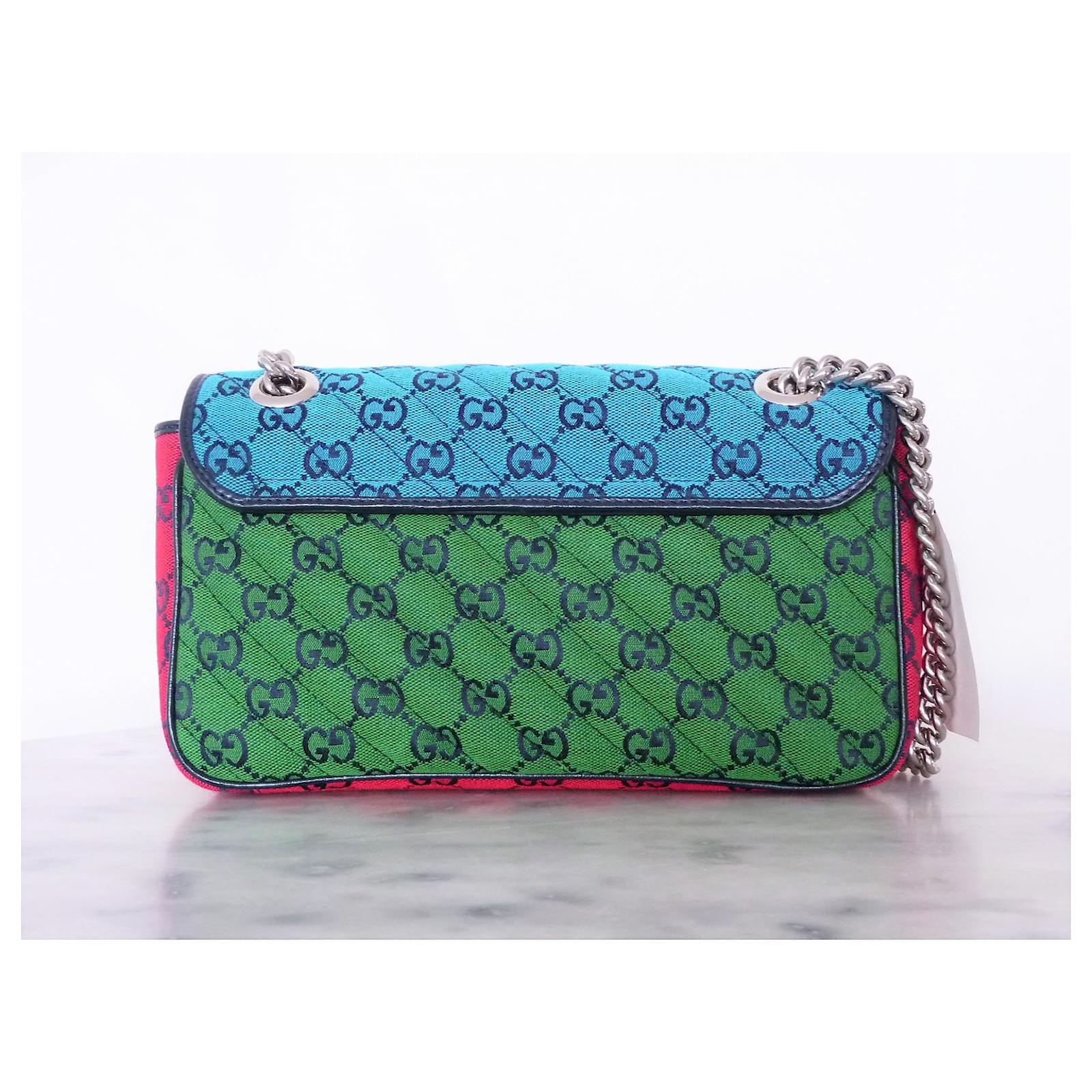 Gucci - Authenticated Marmont Handbag - Cloth Multicolour Plain for Women, Very Good Condition