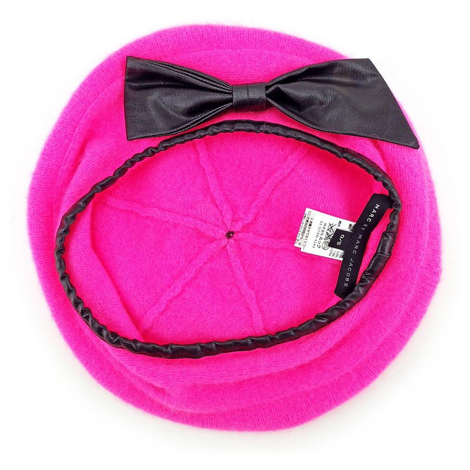 MARC BY MARC JACOBS CAP Ribbon Knit Pink x Black Used] Hat Beret Pink x Black Ribbon Knit Mark by Marc Jacobs  main image 3