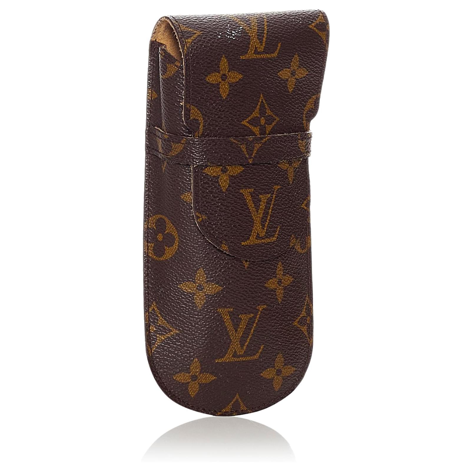 Louis Vuitton Brown Monogram Etui Lunettes Eyeglass Case Cloth ref