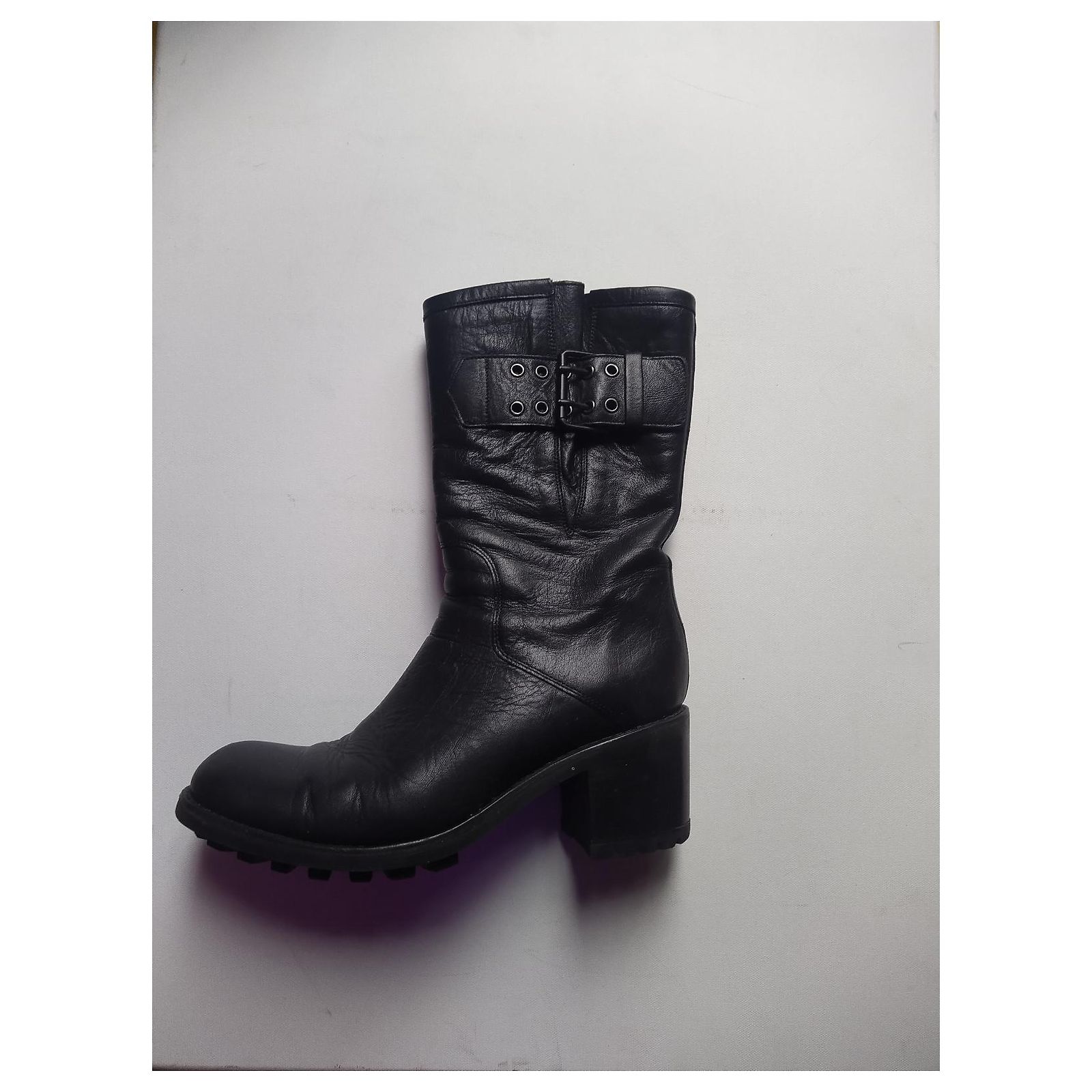 Bottines FREE LANCE En Cuir Noir - Pointure 40 - Talon 2-7 Cm - Occasion Bon état
