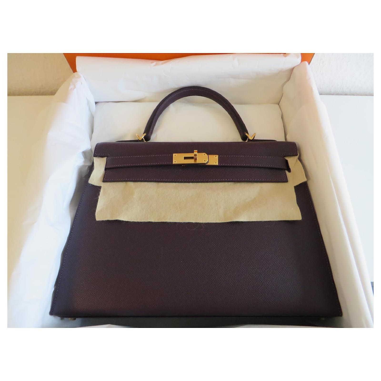 Hermès Sac Hermes Kelly II Sellier 32 Dark purple Leather ref