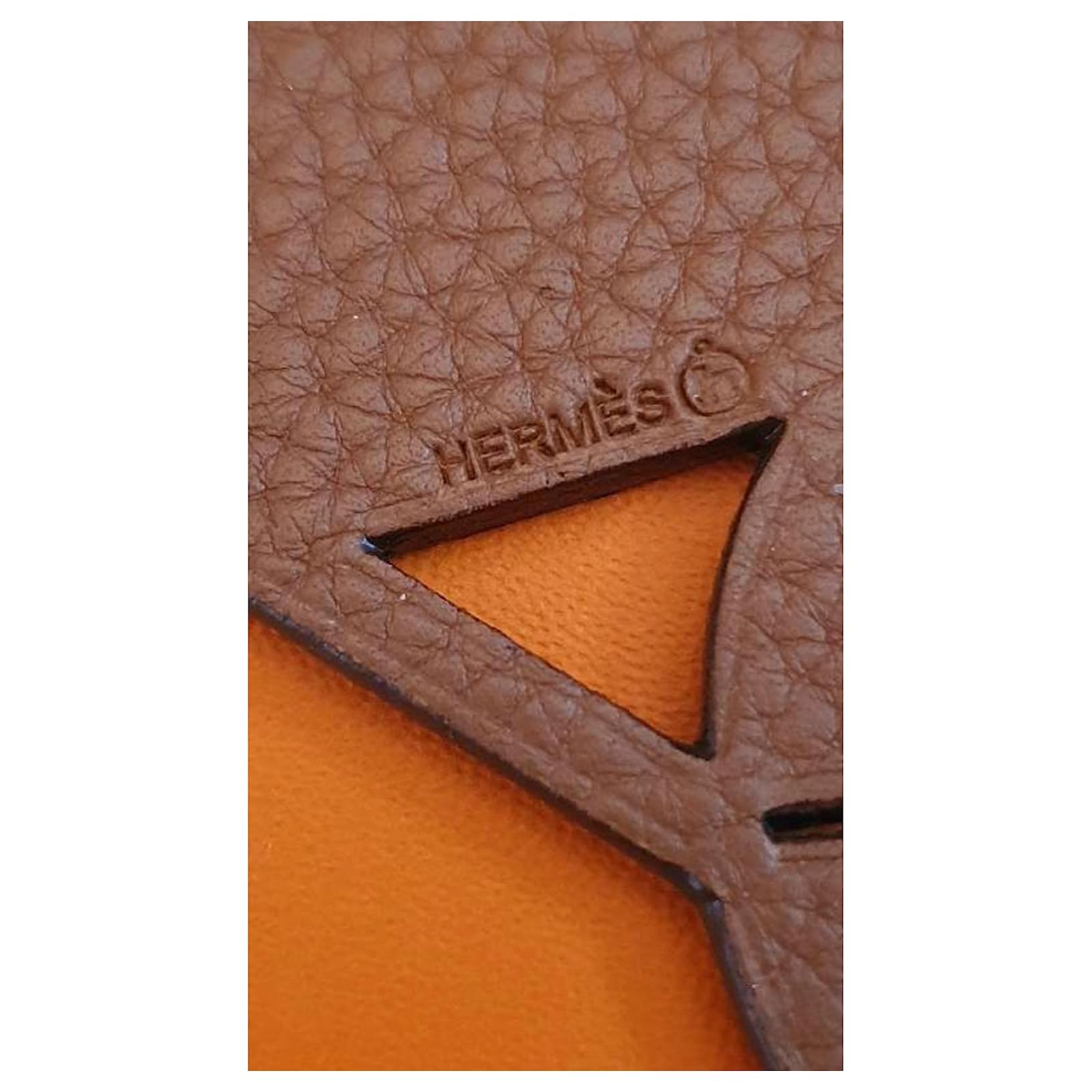 Hermès Petite H Bag Charm Brown Black Leather ref.451081 - Joli Closet