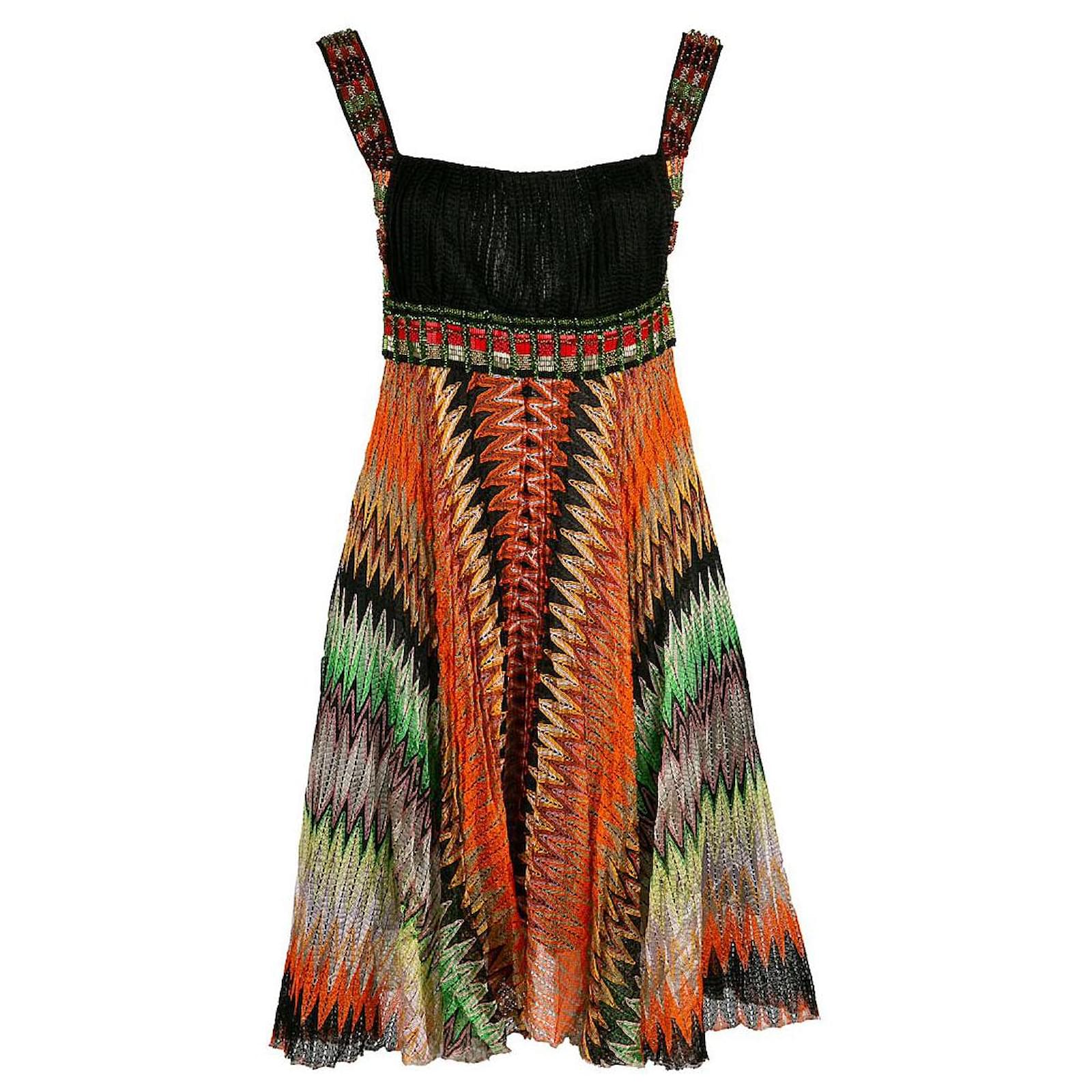 Robe Missoni En Maille De Viscose Multicolore Nude - Taille 38 - Occasion Très Bon état