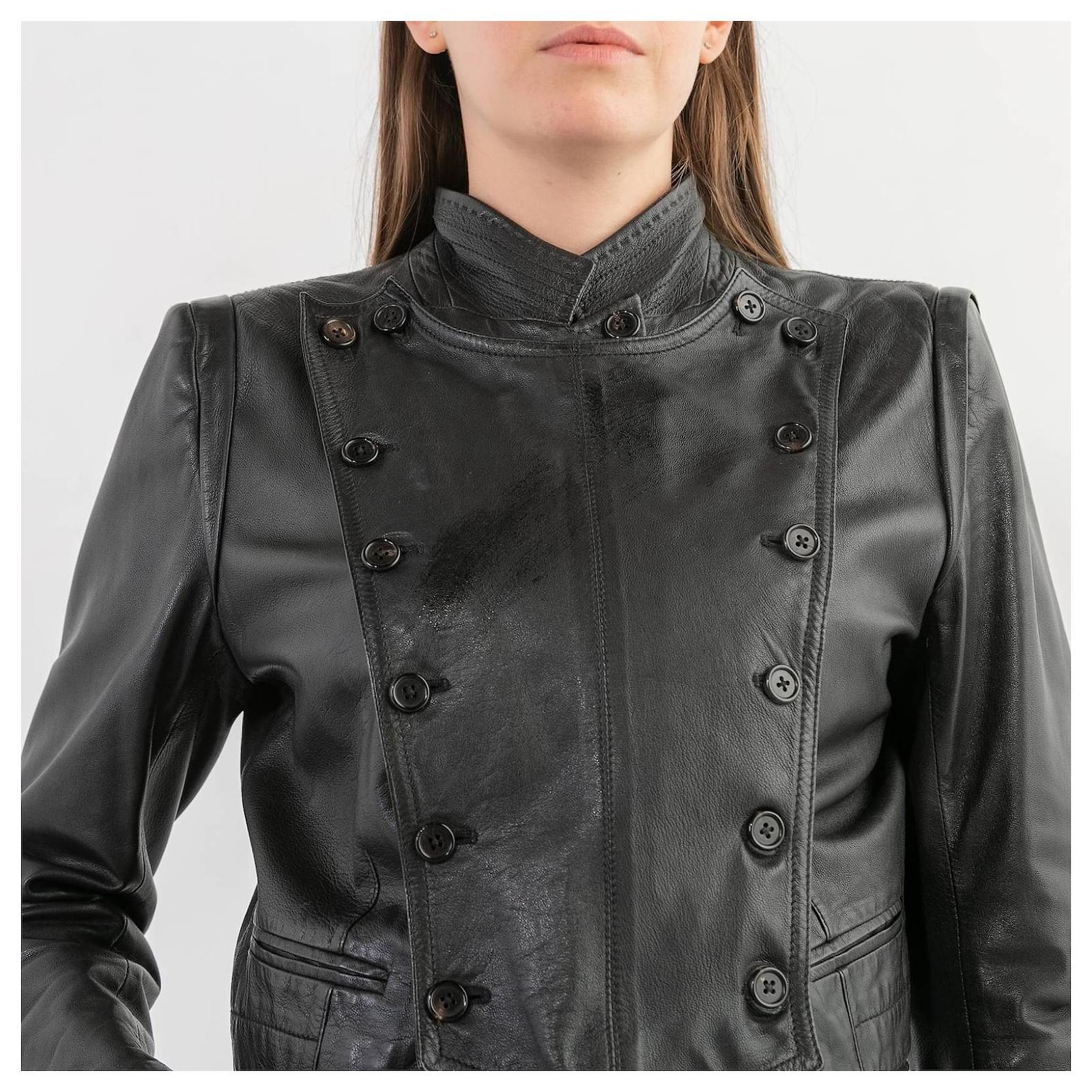 本人期　ANN DEMEULEMEESTER leatherjacket 325141-42856-ANN-