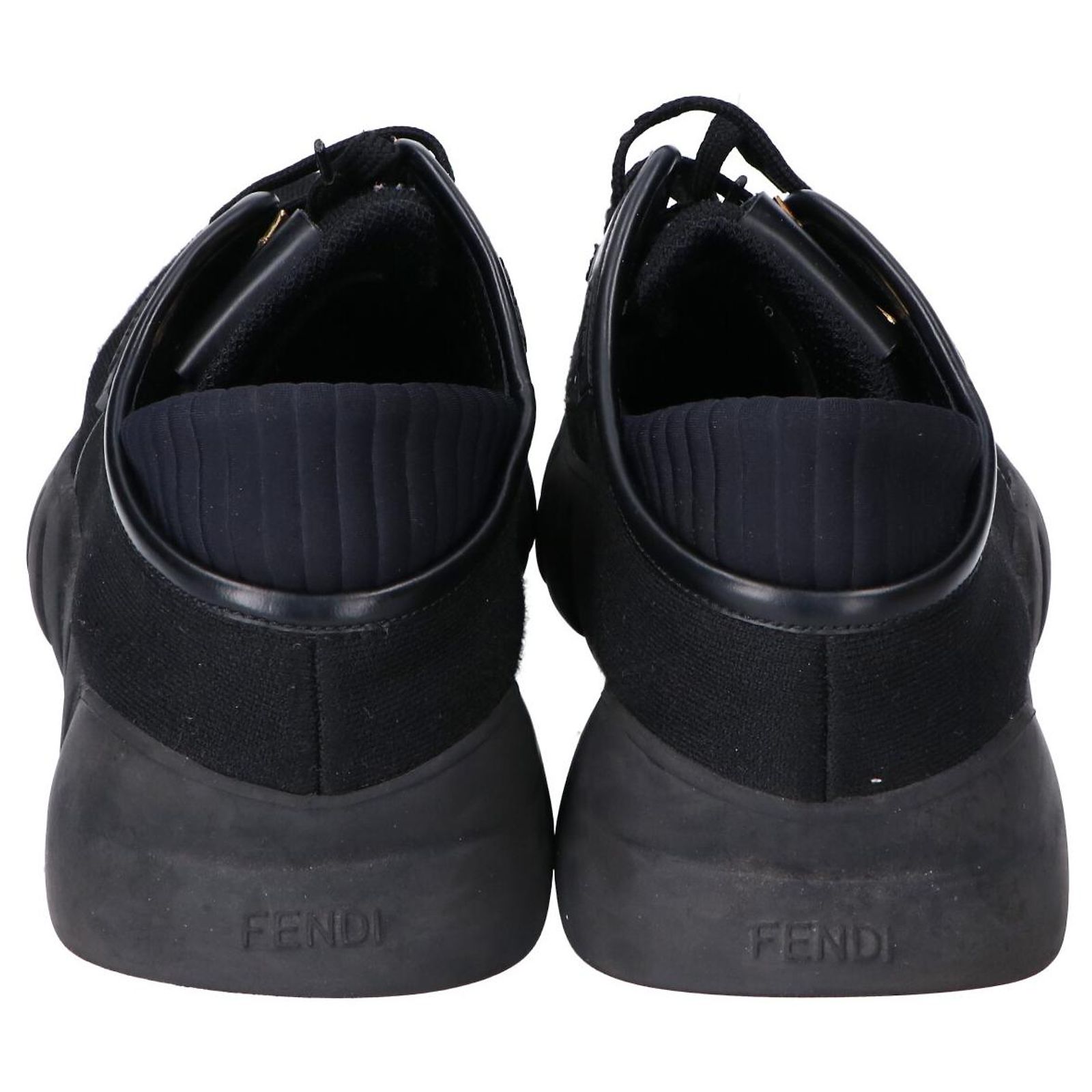 Fendi Black Men\'s Tech Fabric Sneakers Tech Fabric Sneakers Size 39.5 (Mens Size 7) Black/Brown main image 2