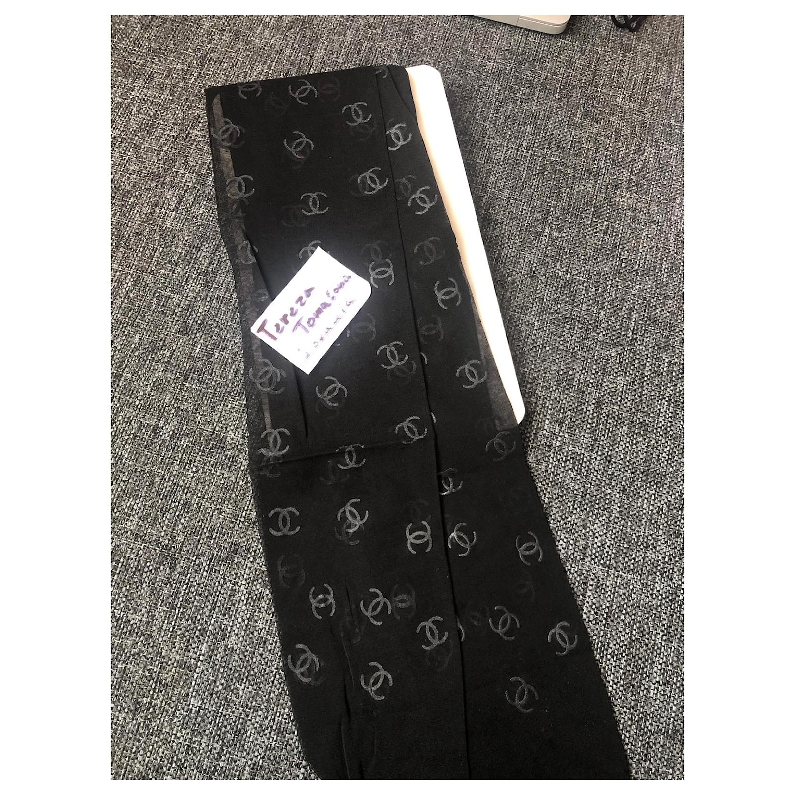 Collant con logo Chanel Nero Nylon ref.454656 - Joli Closet