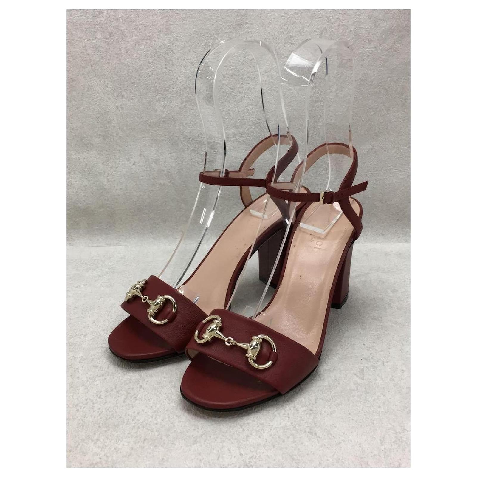 Leather sandals Gucci Red size 37 EU in Leather - 33838795