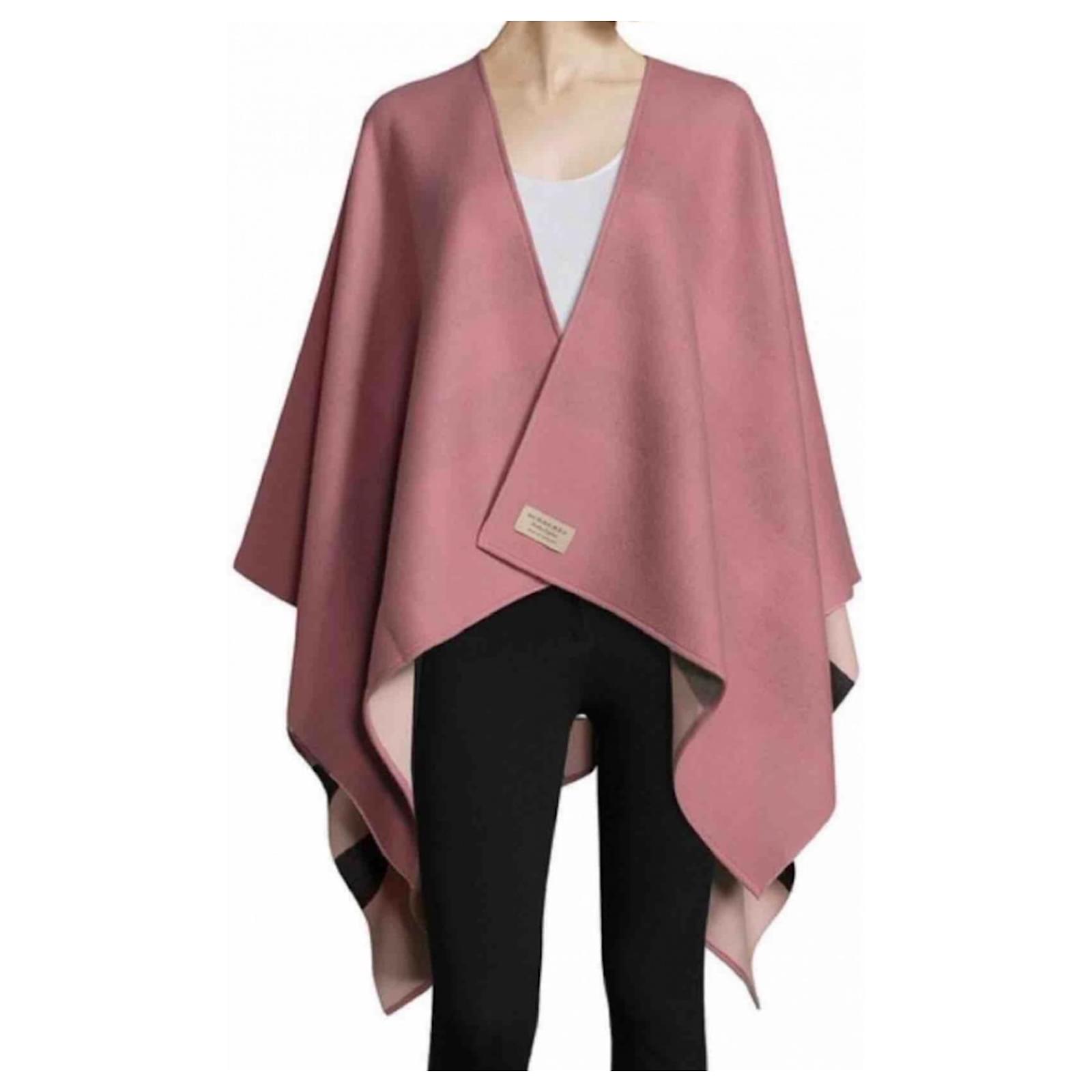 New pink burberry reversible cape poncho with labels and burberry bag Wool   - Joli Closet