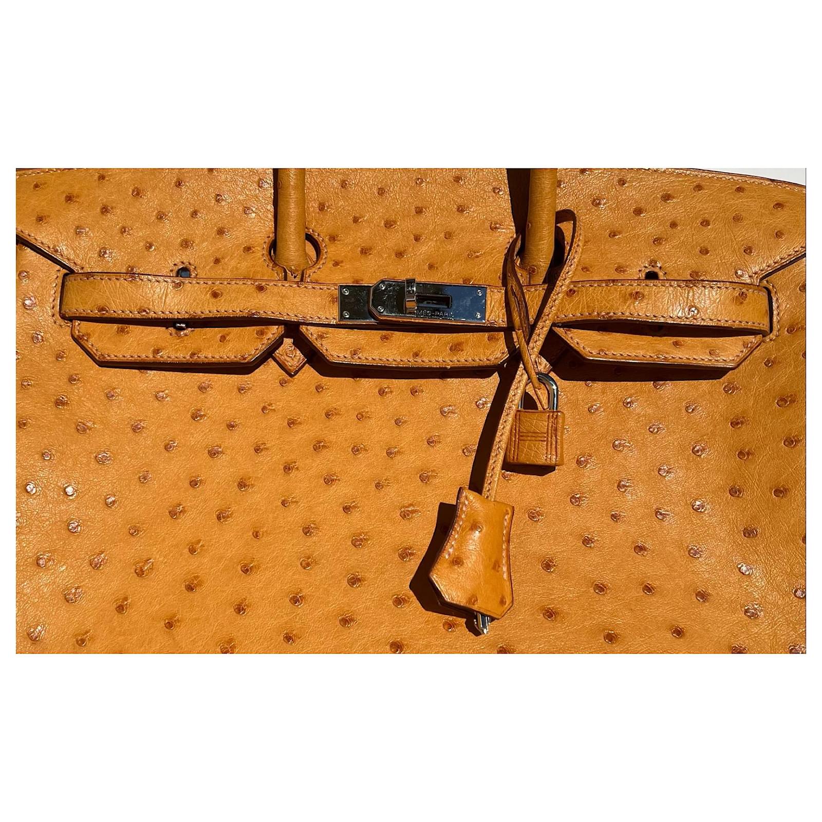 Hermès HERMES BIRKIN 35 Ostrich bag Saffron PHW; 29R; 2006; with gold  hardware Yellow Ostrich leather ref.455482 - Joli Closet