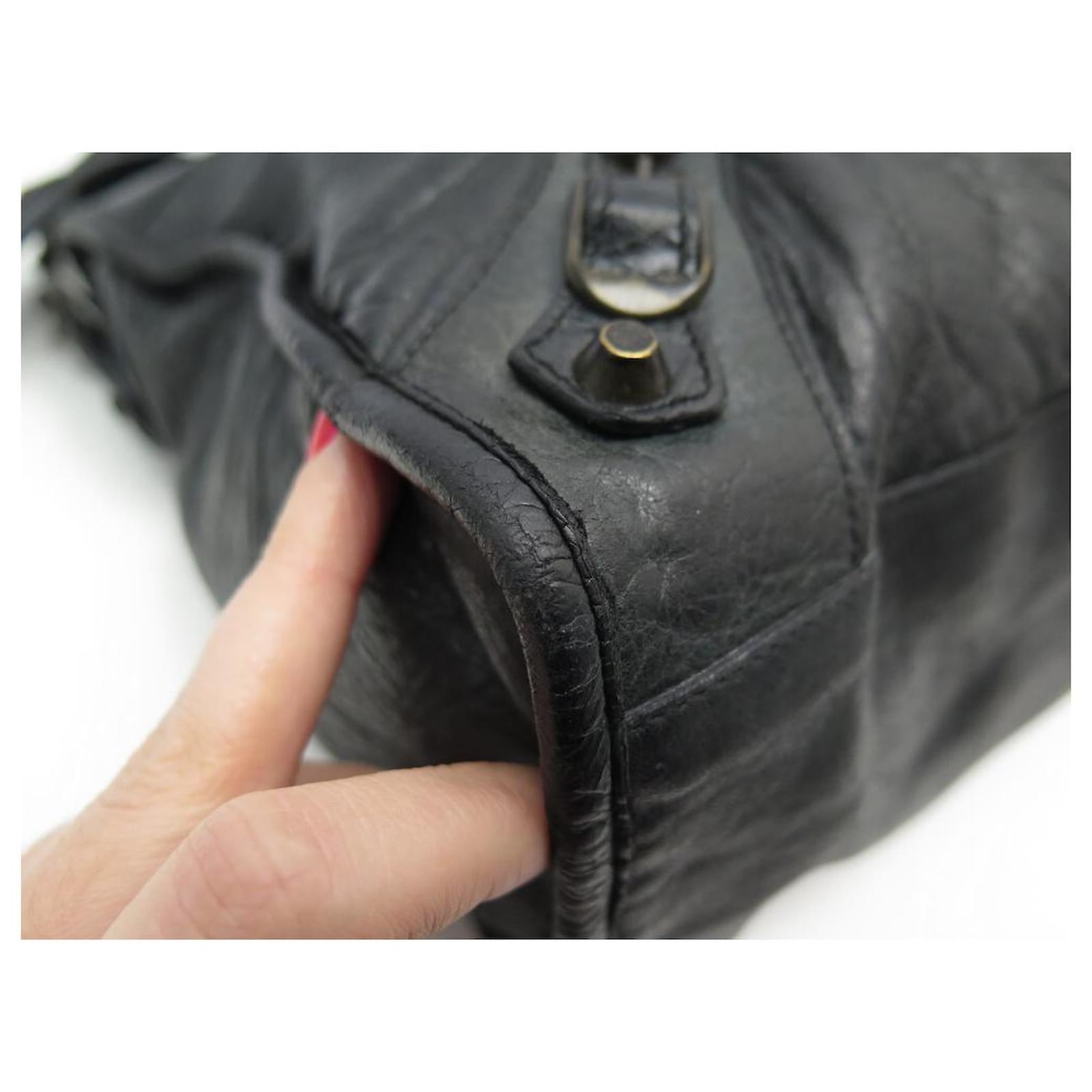 Balenciaga Classic City Handbag 115748 BLACK LEATHER HAND BAG ref